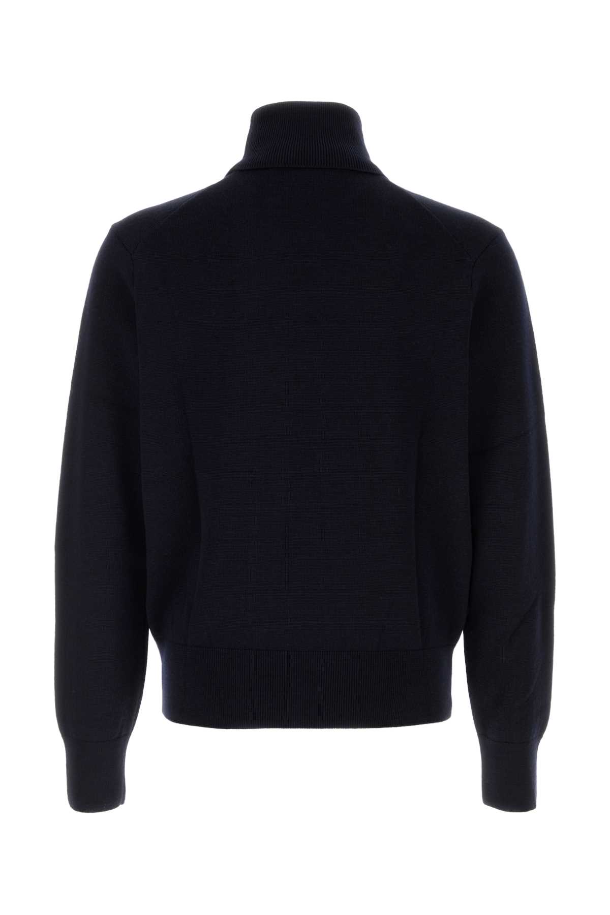 Ami Alexandre Mattiussi Heart-embroidered Turtleneck Sweater In Blue