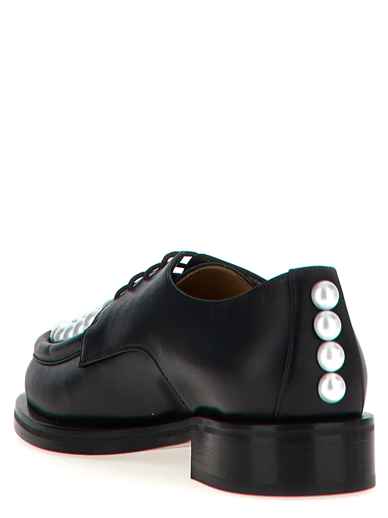 Shop Mach &amp; Mach Sirene Lace Up Shoes In White/black