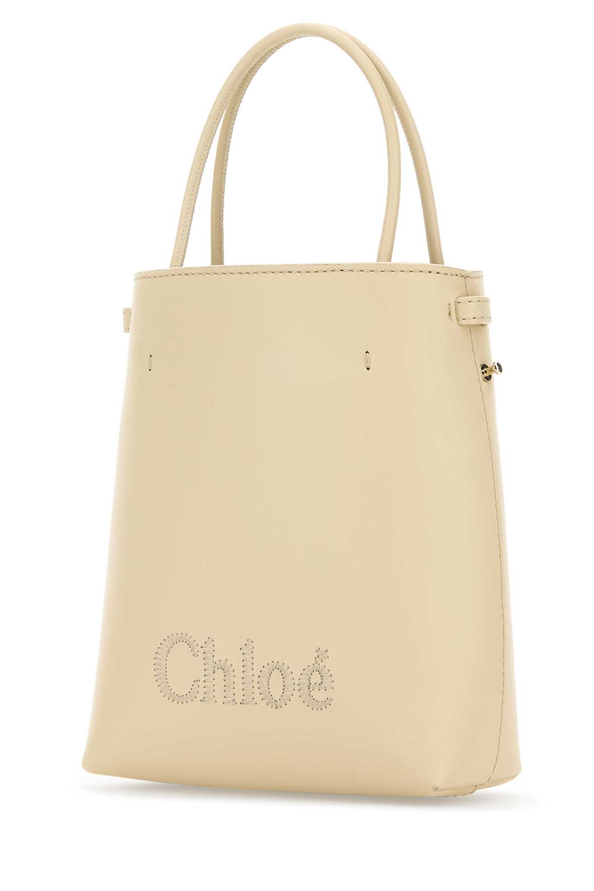 Shop Chloé Cream Leather Micro Chloã© Sense Handbag In Sweetbeige