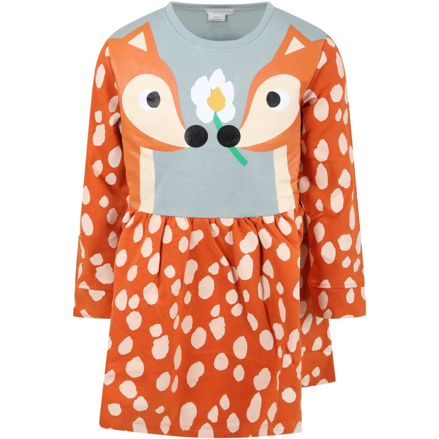 Stella McCartney Kids Multicolor Dress For Girl With Deer And Flower