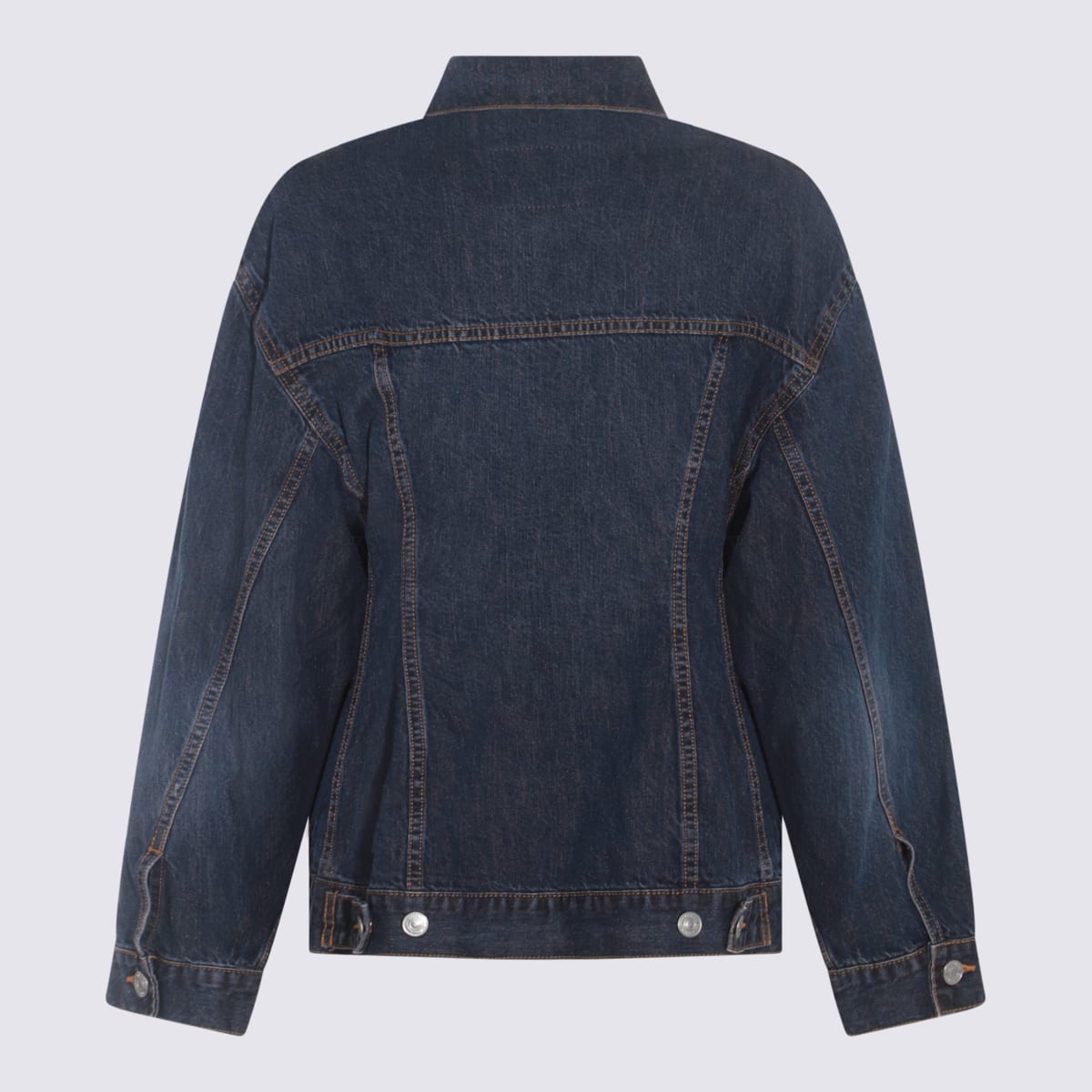 Shop Balenciaga Dark Indigo Cotton Casual Jacket In Dark Indigo/madder