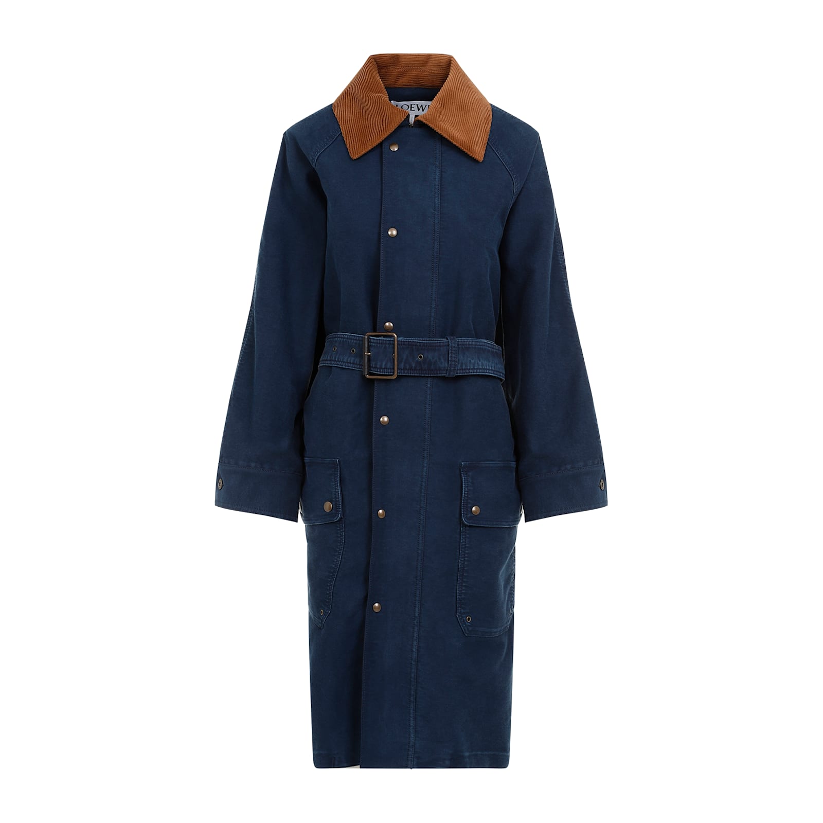 Shop Loewe Coat In Indigo Blue