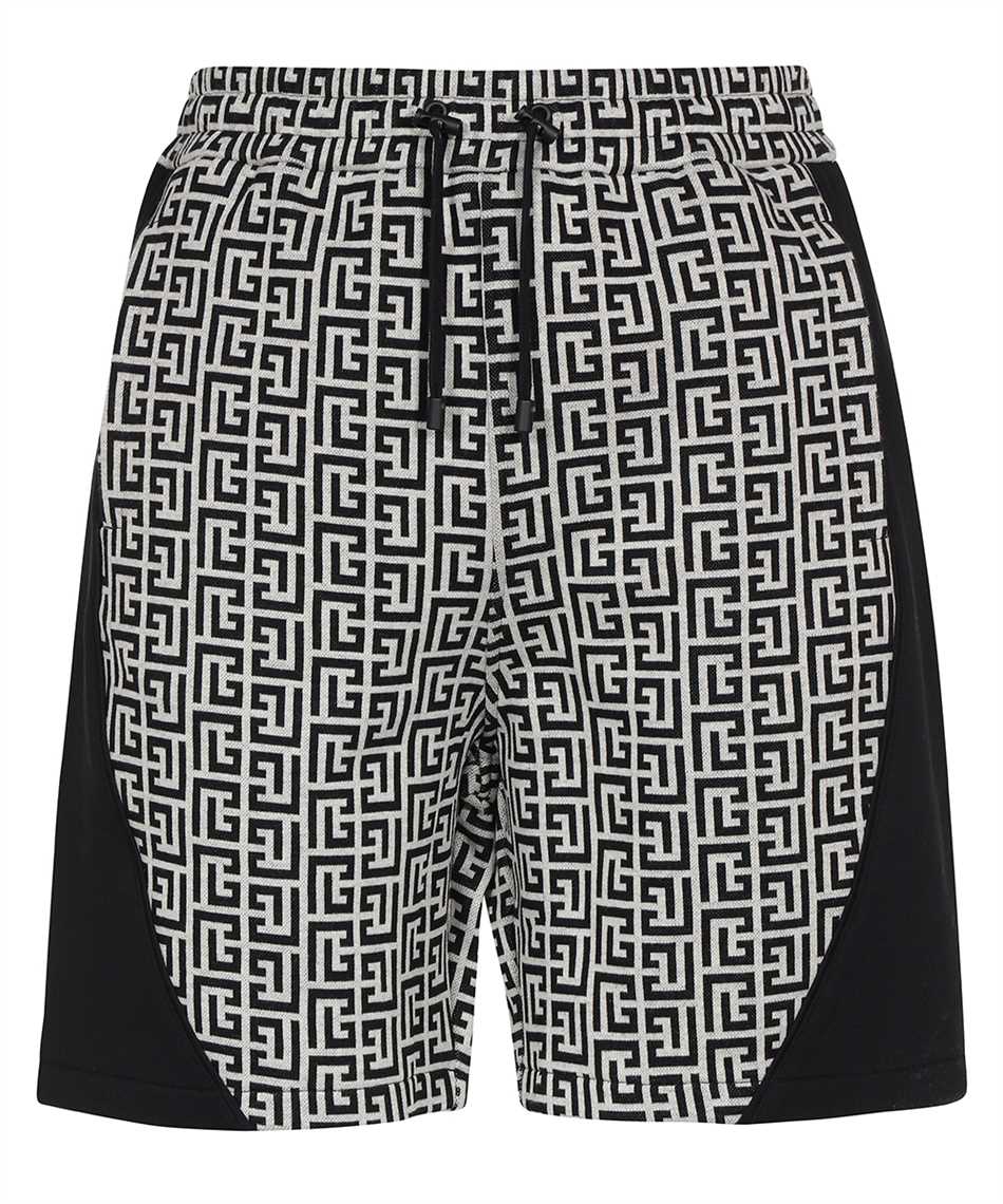 Shop Balmain Cotton Bermuda Shorts In Black