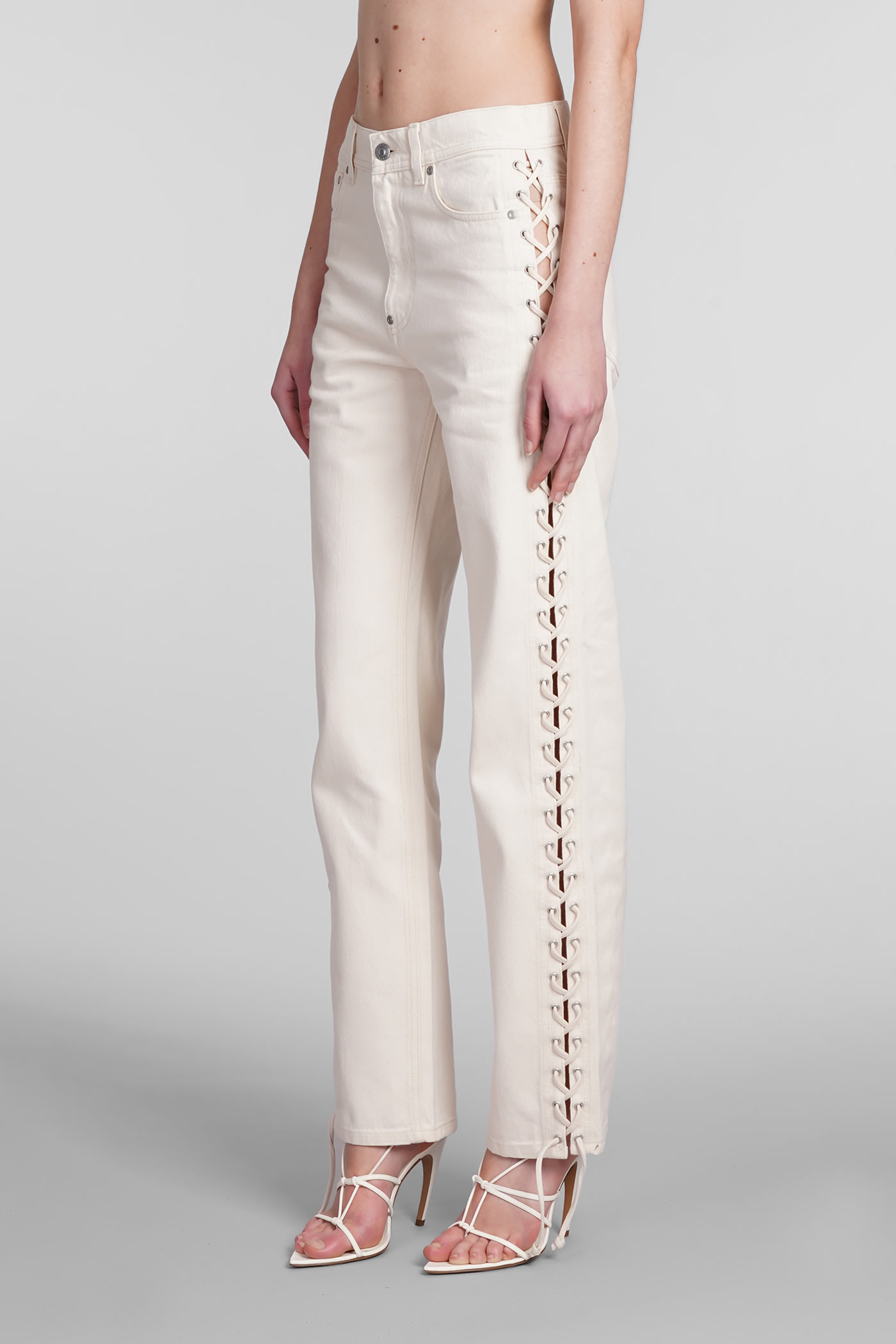 Shop Stella Mccartney Jeans In Beige Cotton