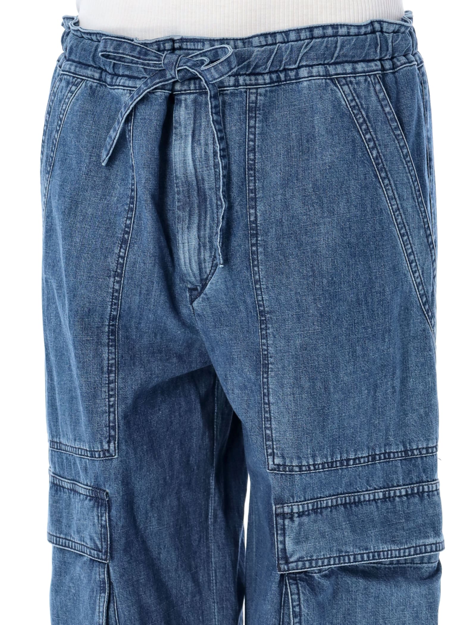 Shop Isabel Marant Ivy Cargo Pants In Blue