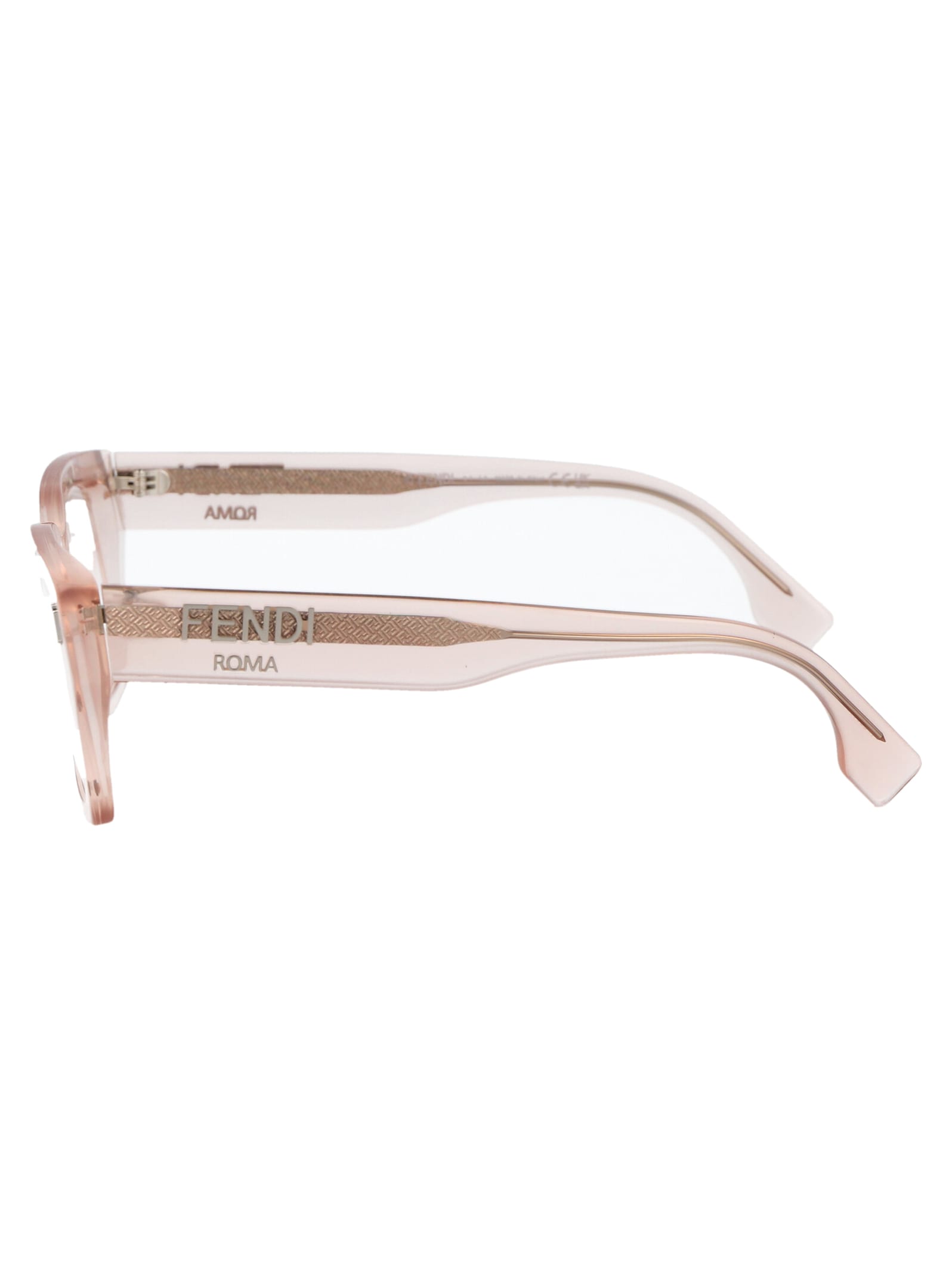 Shop Fendi Roma Glasses In 072 Shiny Pink