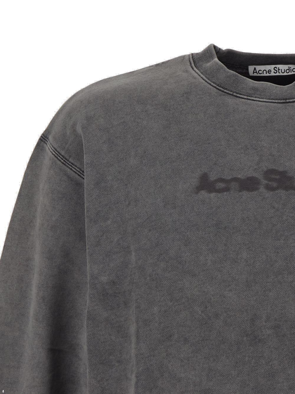 Shop Acne Studios Blurred Logo Sweatshirt In Grey