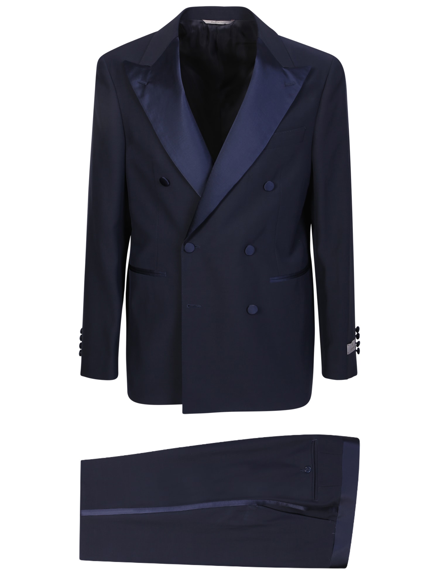Canali Double-breasted Blue Suit