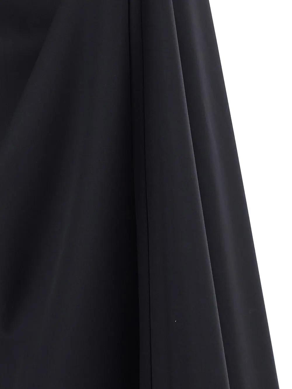 Shop Lemaire Wool Skirt In Jet Black