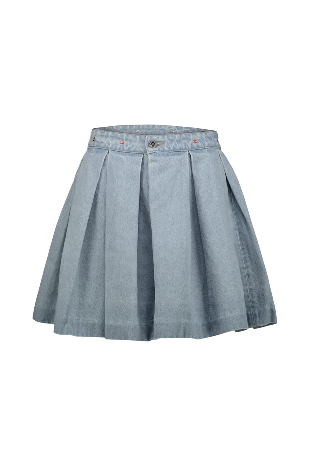 Shop Vetements Denim School Girl Skirt In Blue