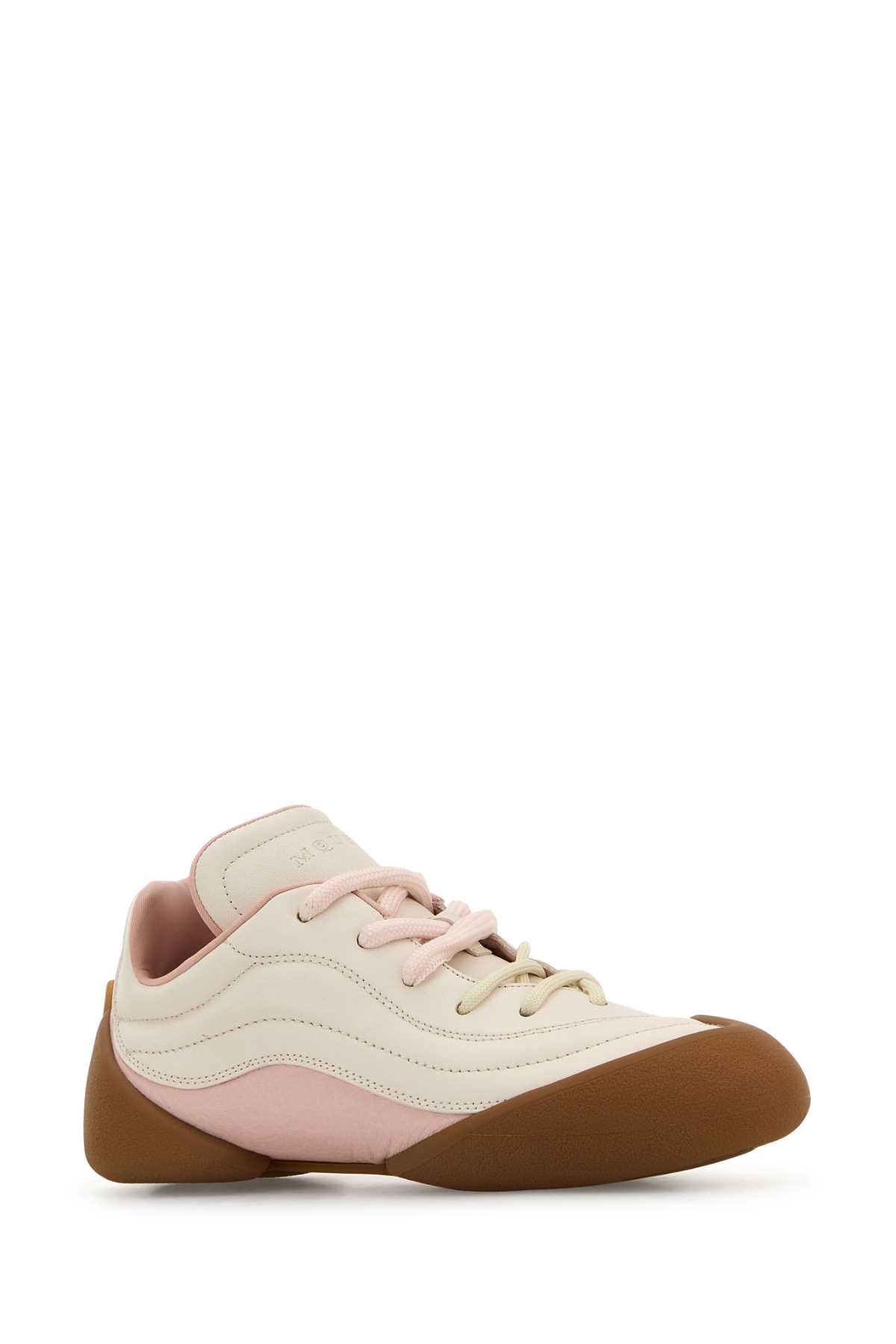 Alexander Mcqueen Dual-tone Leather Flexion Sneakers In Offwhitepink