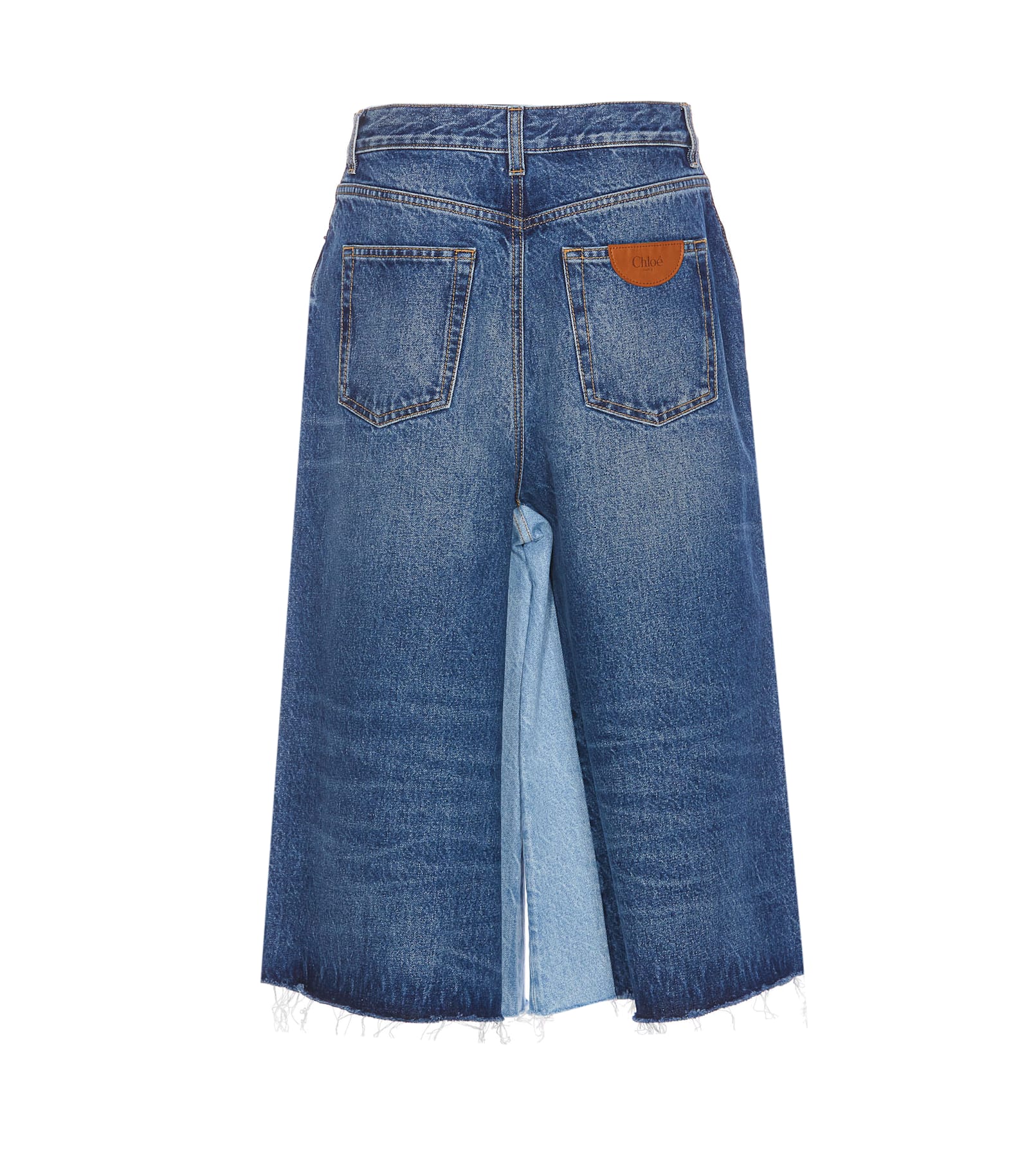 Chloé Patchwork Denim Bermuda Shorts