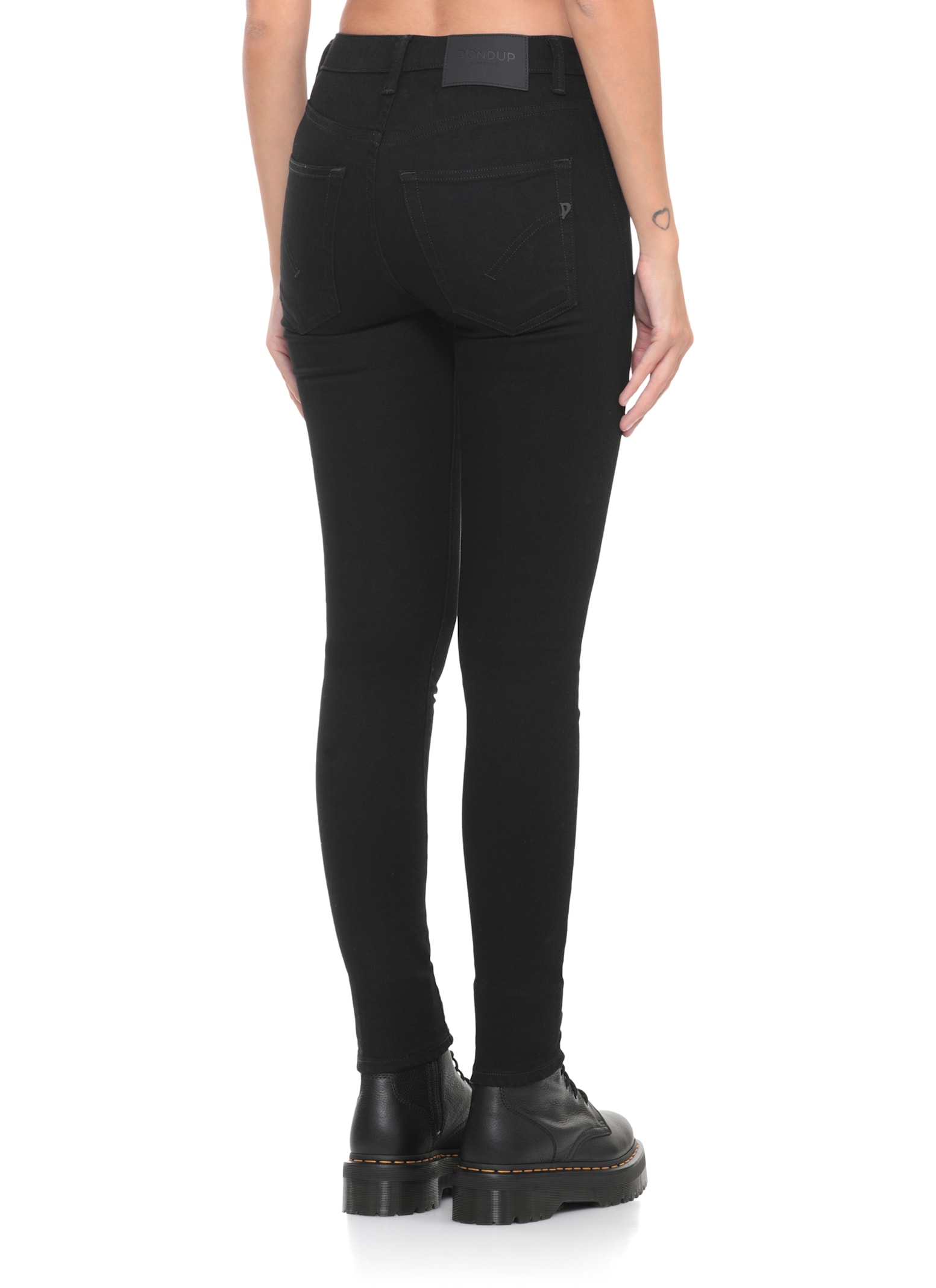 Dondup Tailored Skinny Fit Cotton Trousers In Black