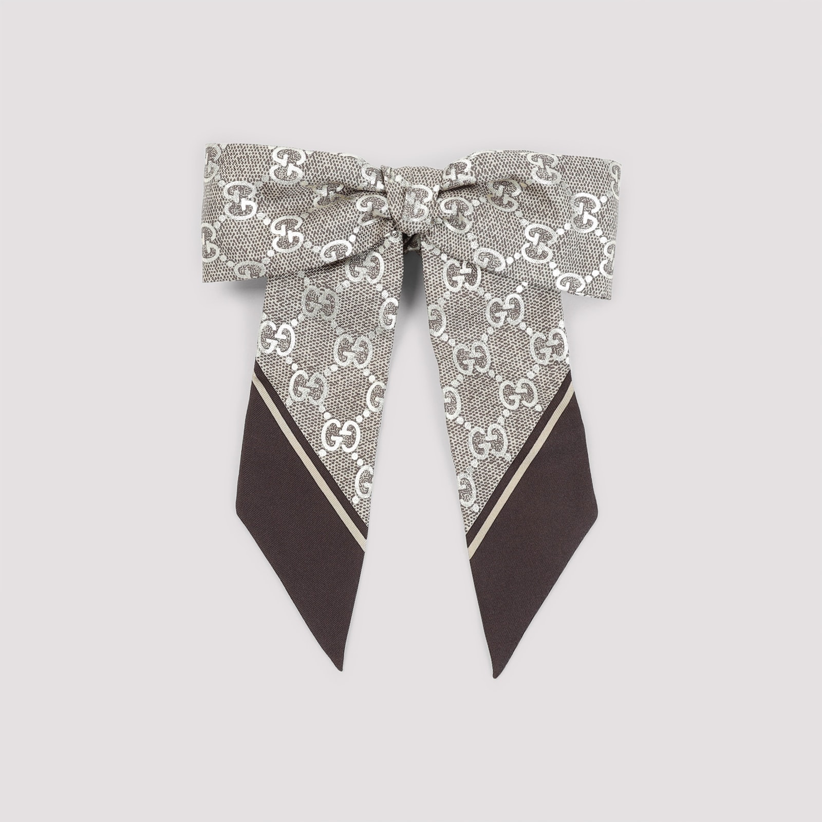 Gucci Gg Silk Jacquard Scrunchies In Gray