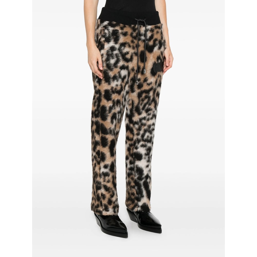 Gcds Leopard-print Drawstring-waist Pants In Multi