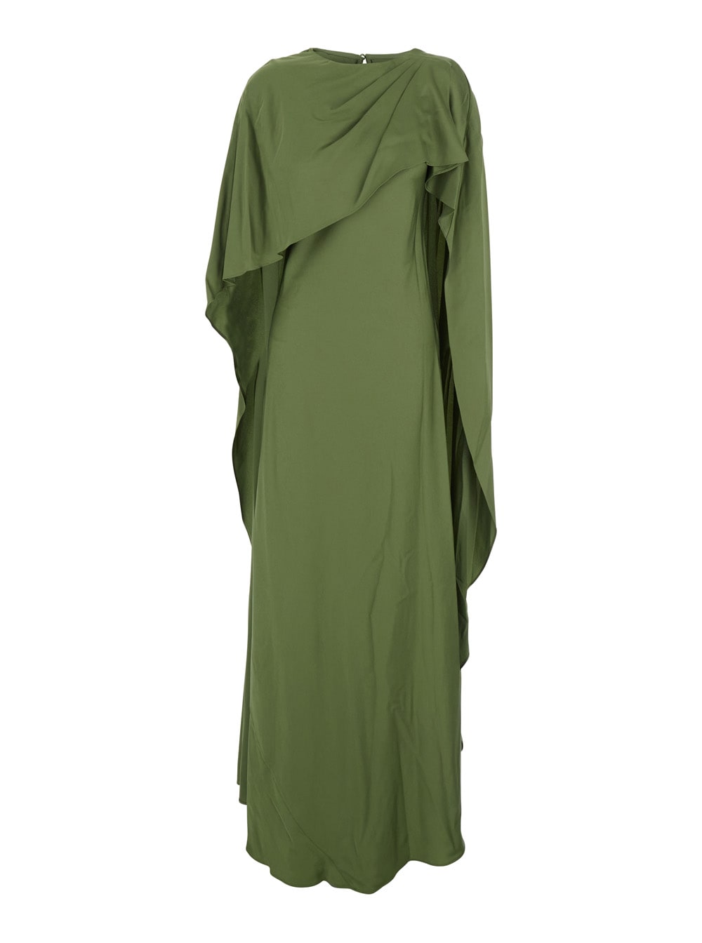 Simkhai Womens Olive Izel Caped Satin Maxi Gown In Green