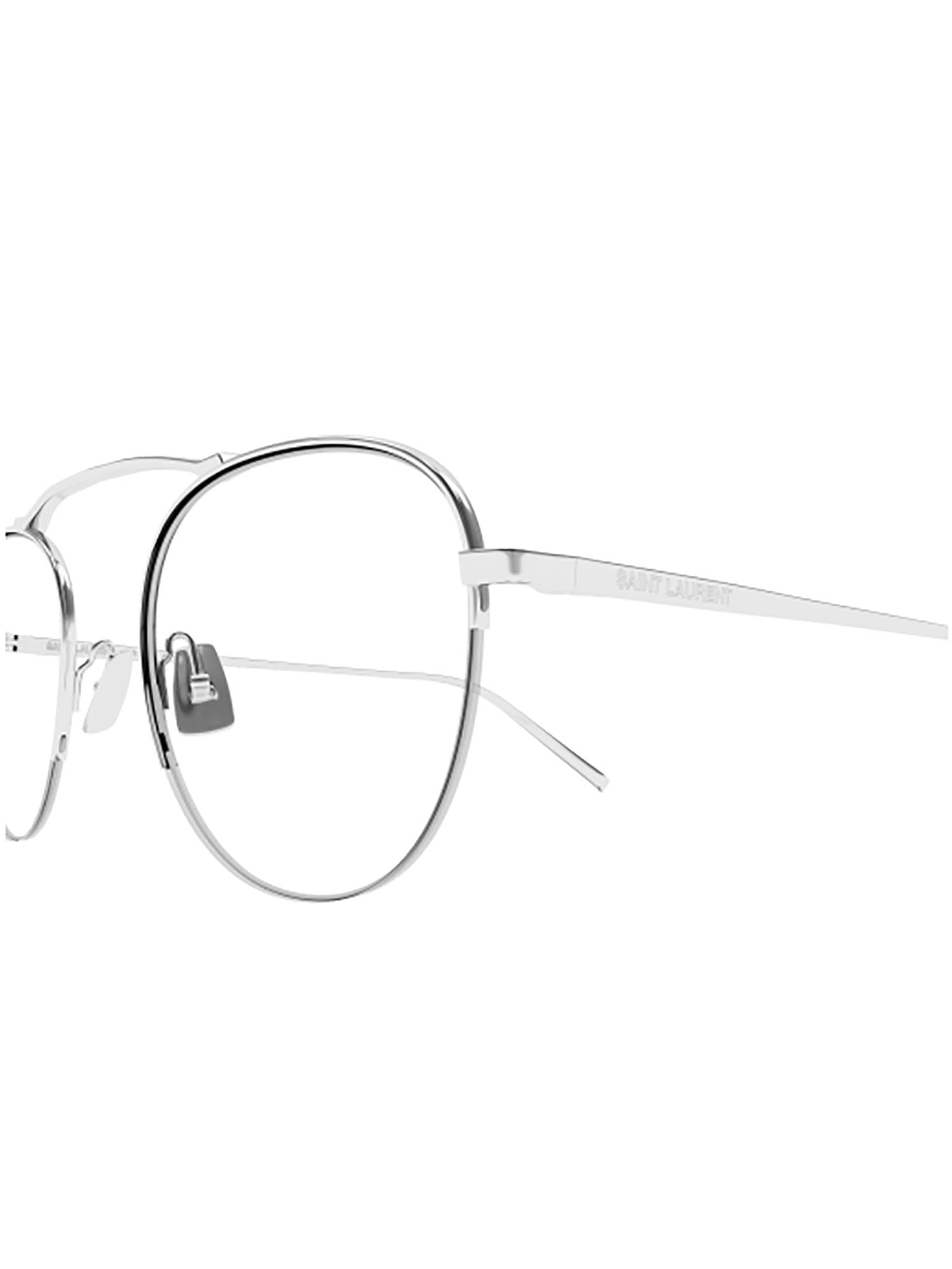 Shop Saint Laurent Sl 576 Eyewear In Silver Silver Transpa
