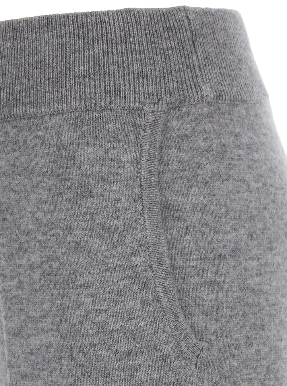 Shop Allude Grey Pants With Elastic Waist In Wool And Cashmere Woman