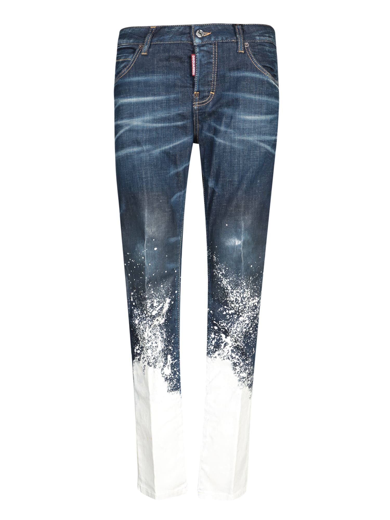 Shop Dsquared2 Cool Girl White Drops Blue Jeans