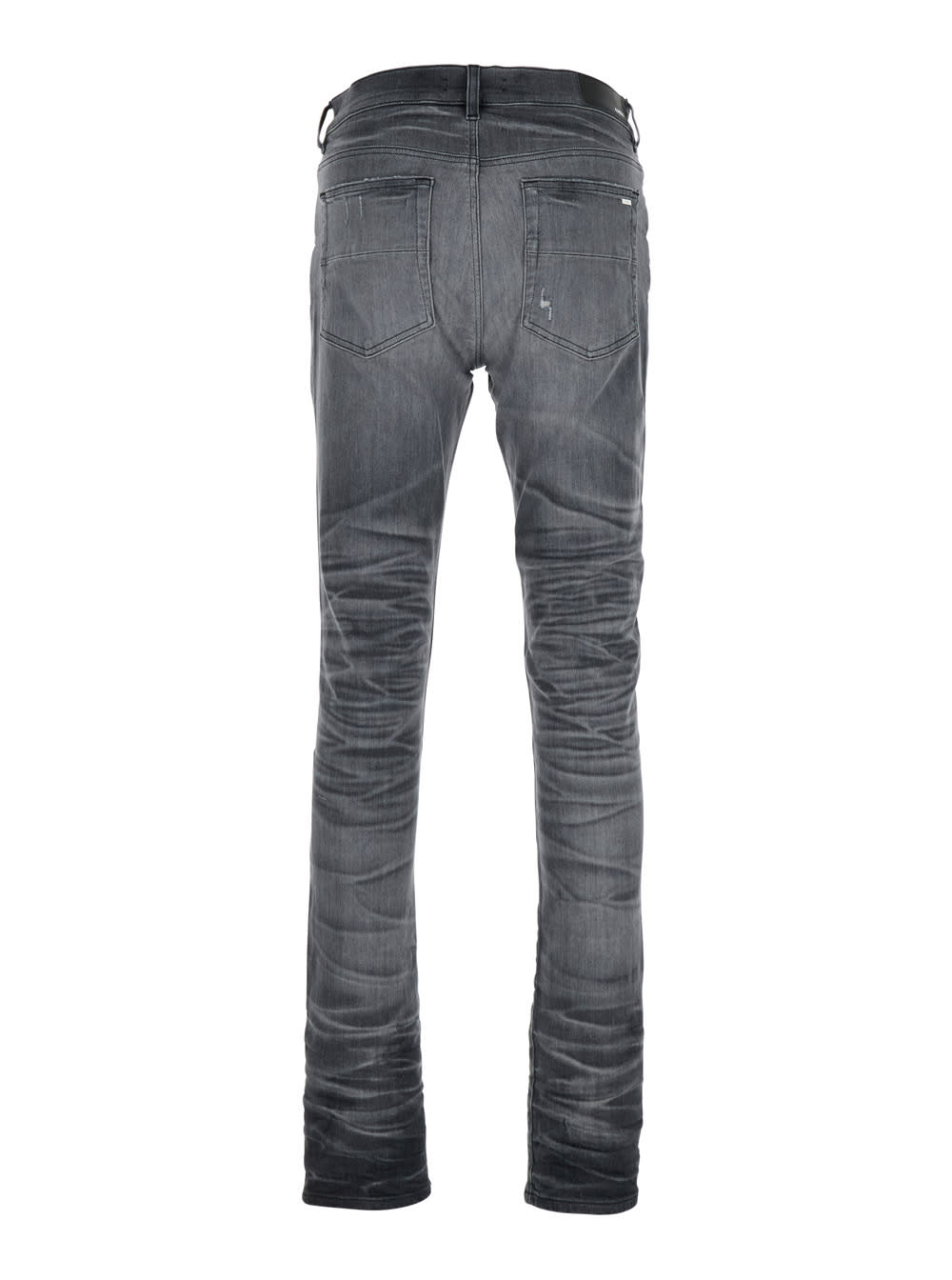 Amiri Stretch Denim Jeans Distressed Detailing In Gray