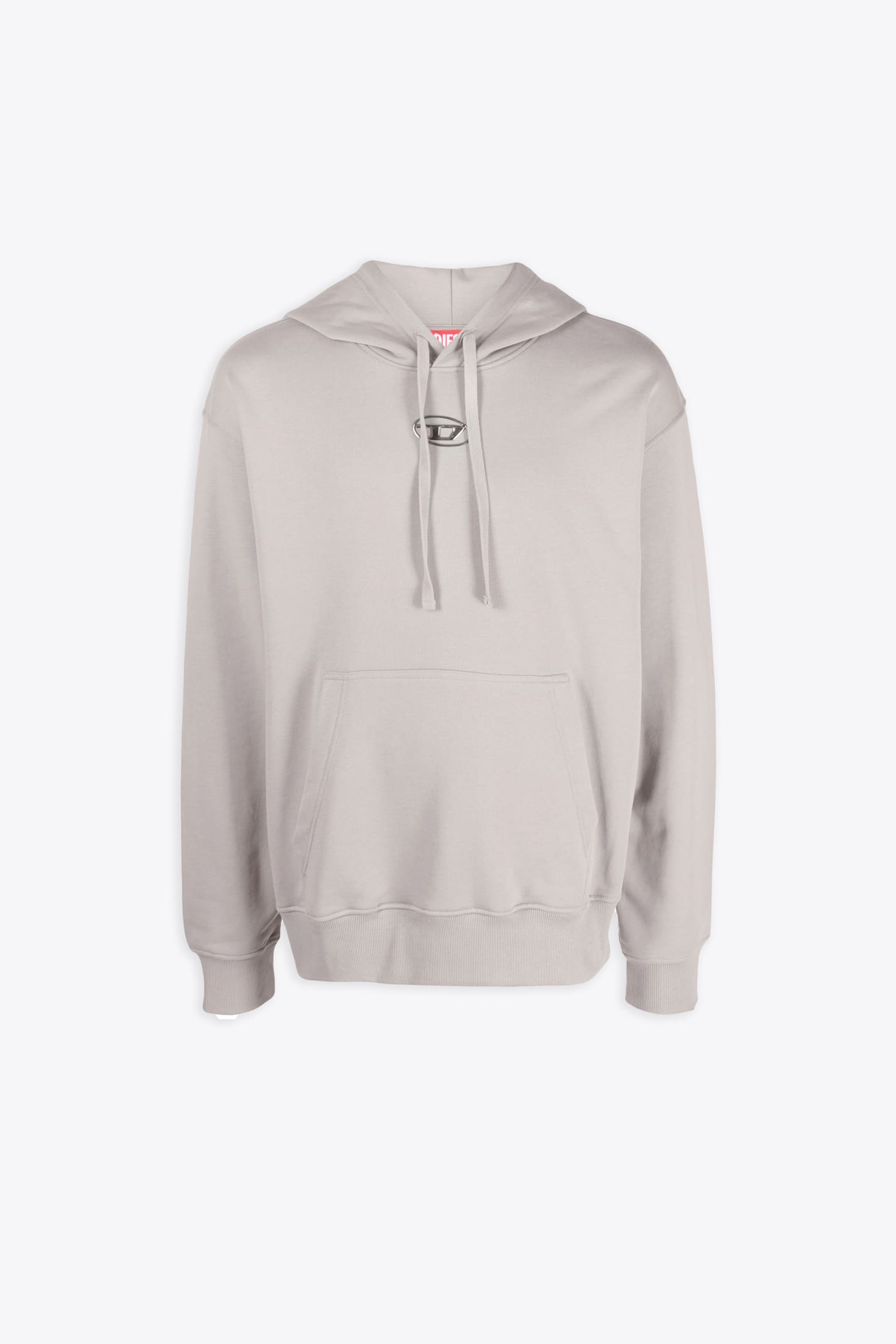 S-macs-hood-od Grey cotton hoodie with silver logo - S Macs Hood Od