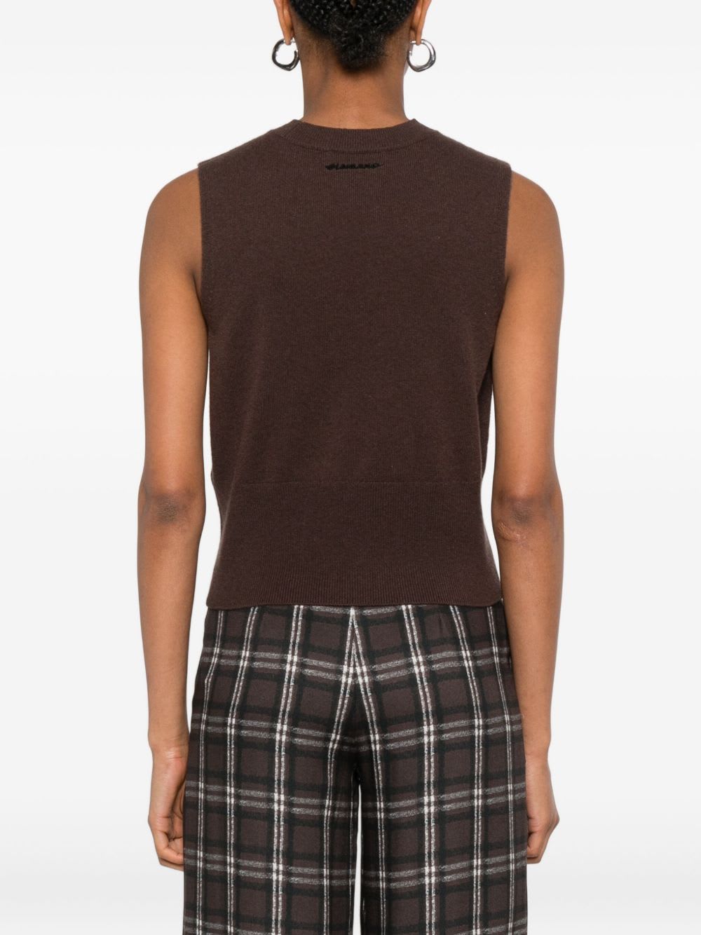 Ermanno Firenze Embroidered Vest In Brown