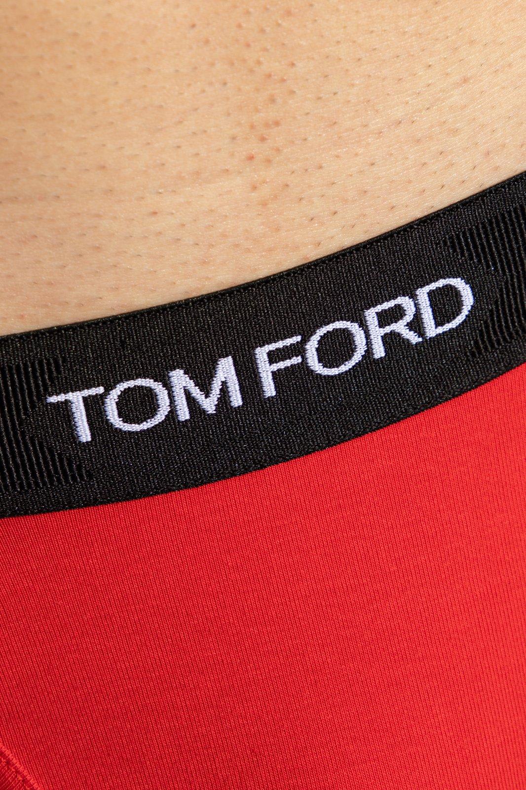 Tom Ford Mens Red Logo-embroidered Cotton-blend Jersey Boxers In Red
