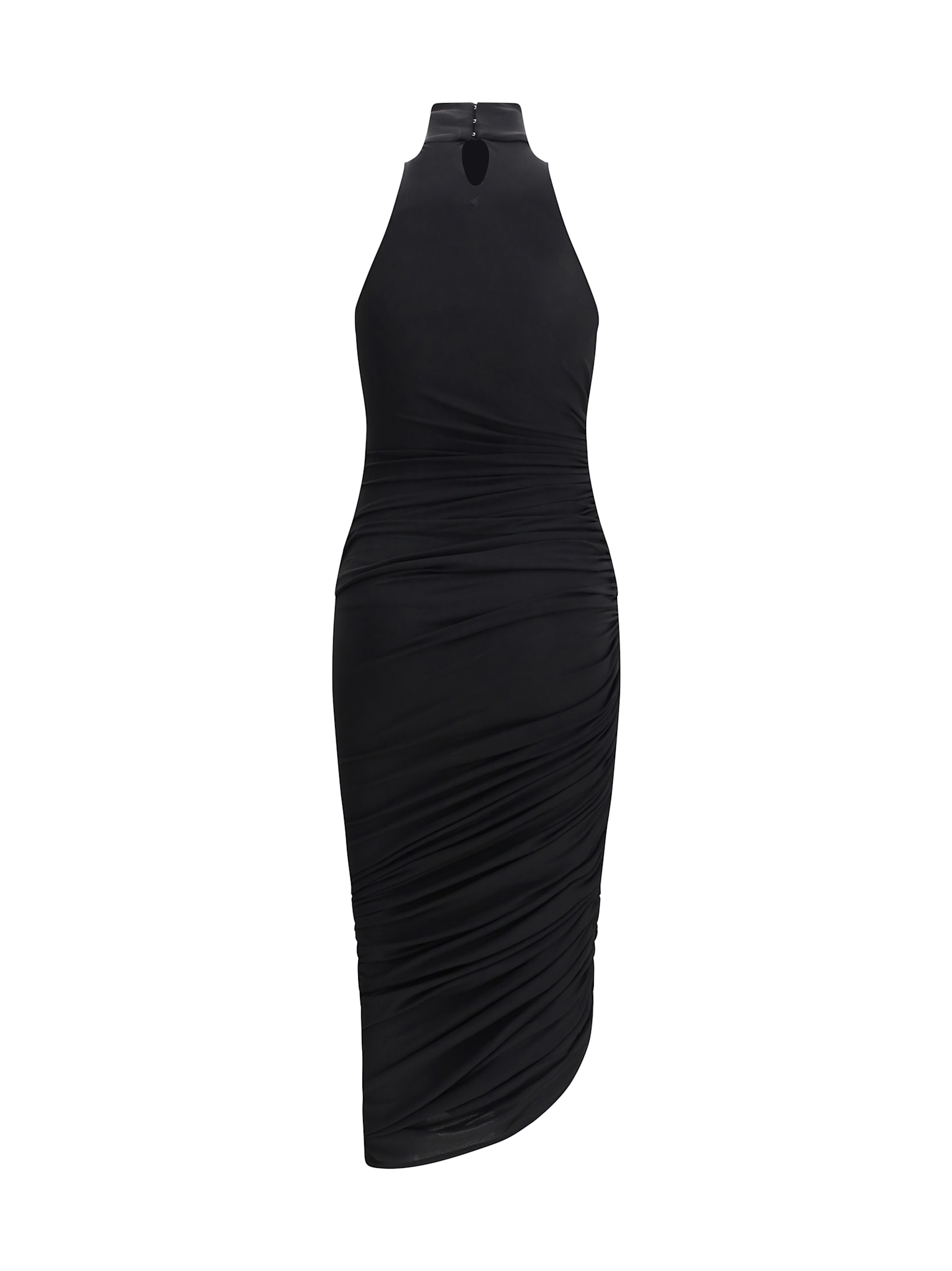 Jacquemus The Piazza Asymmetric Gathered Stretch-jersey Turtleneck Dress