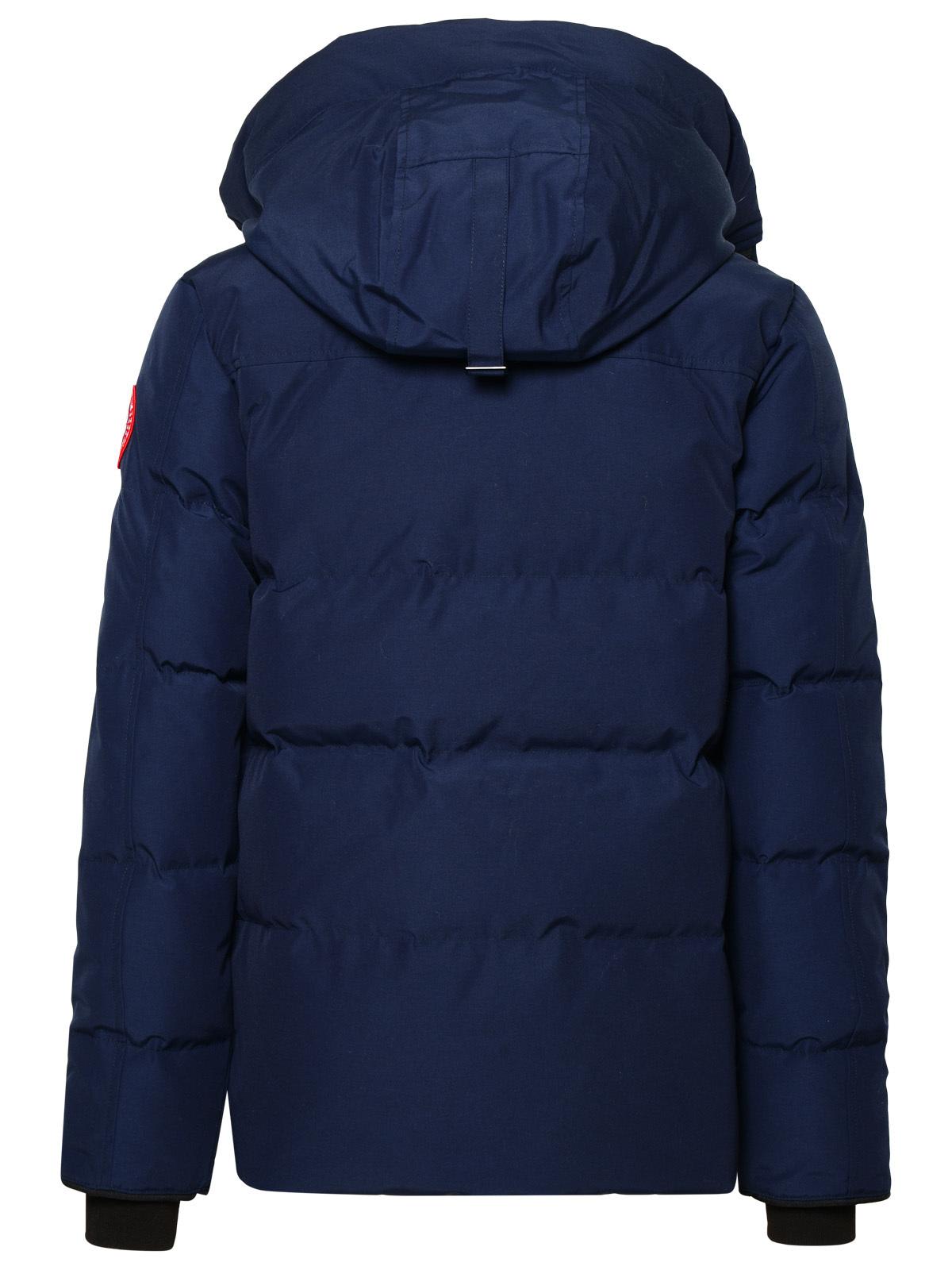 Shop Canada Goose Macmillan Blue Cotton Blend Parka In Navy