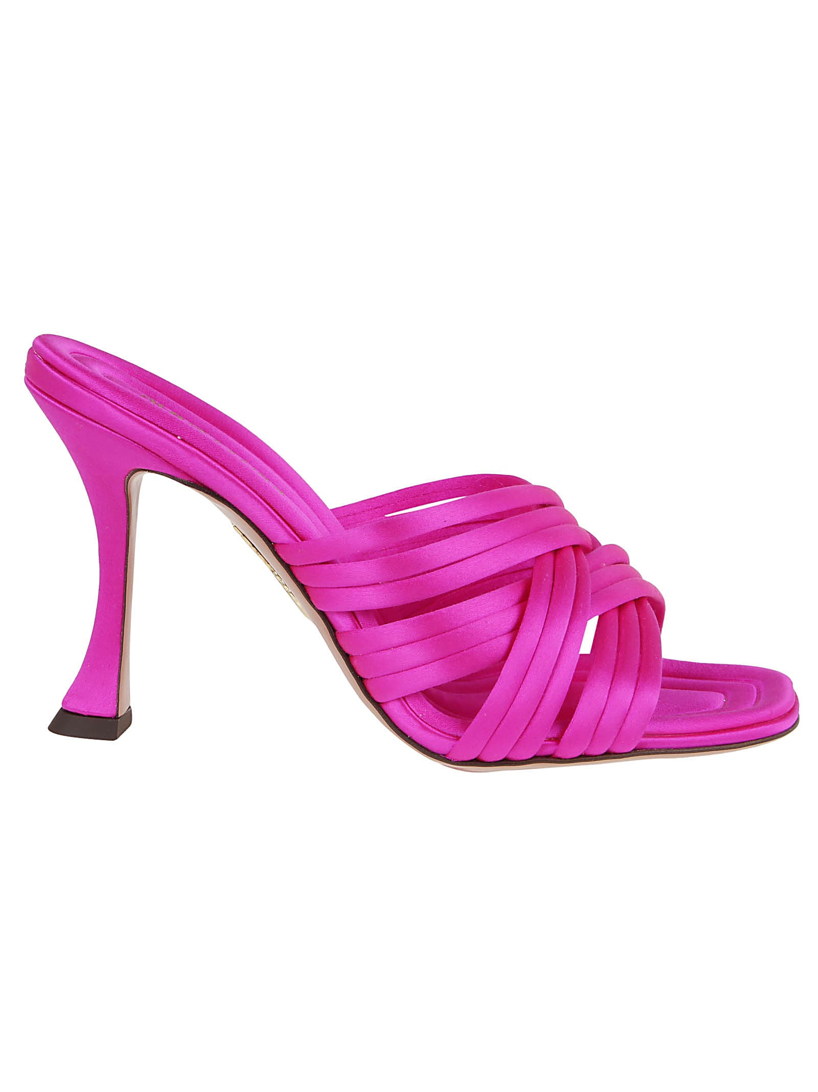 Aquazzura Oahu 100mm Satin Sandals In Exo Exotic Orchid