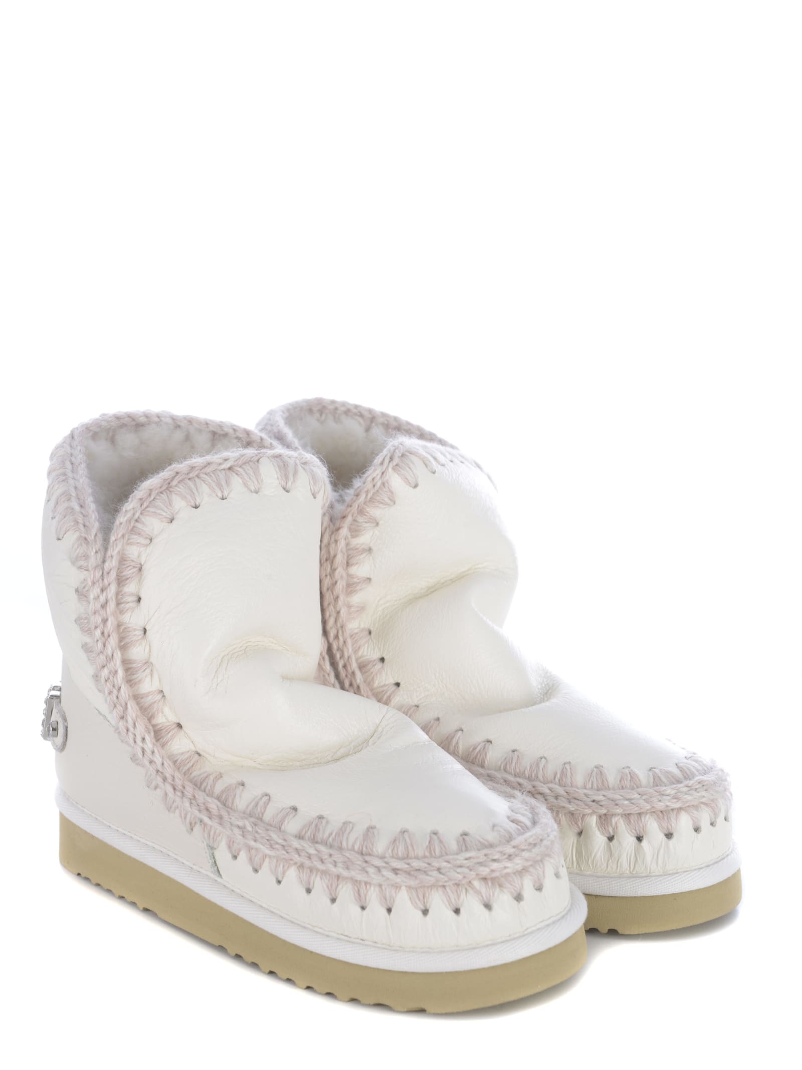 Shop Mou Ankle Boots  Eskimo18 Made Of Leather In White