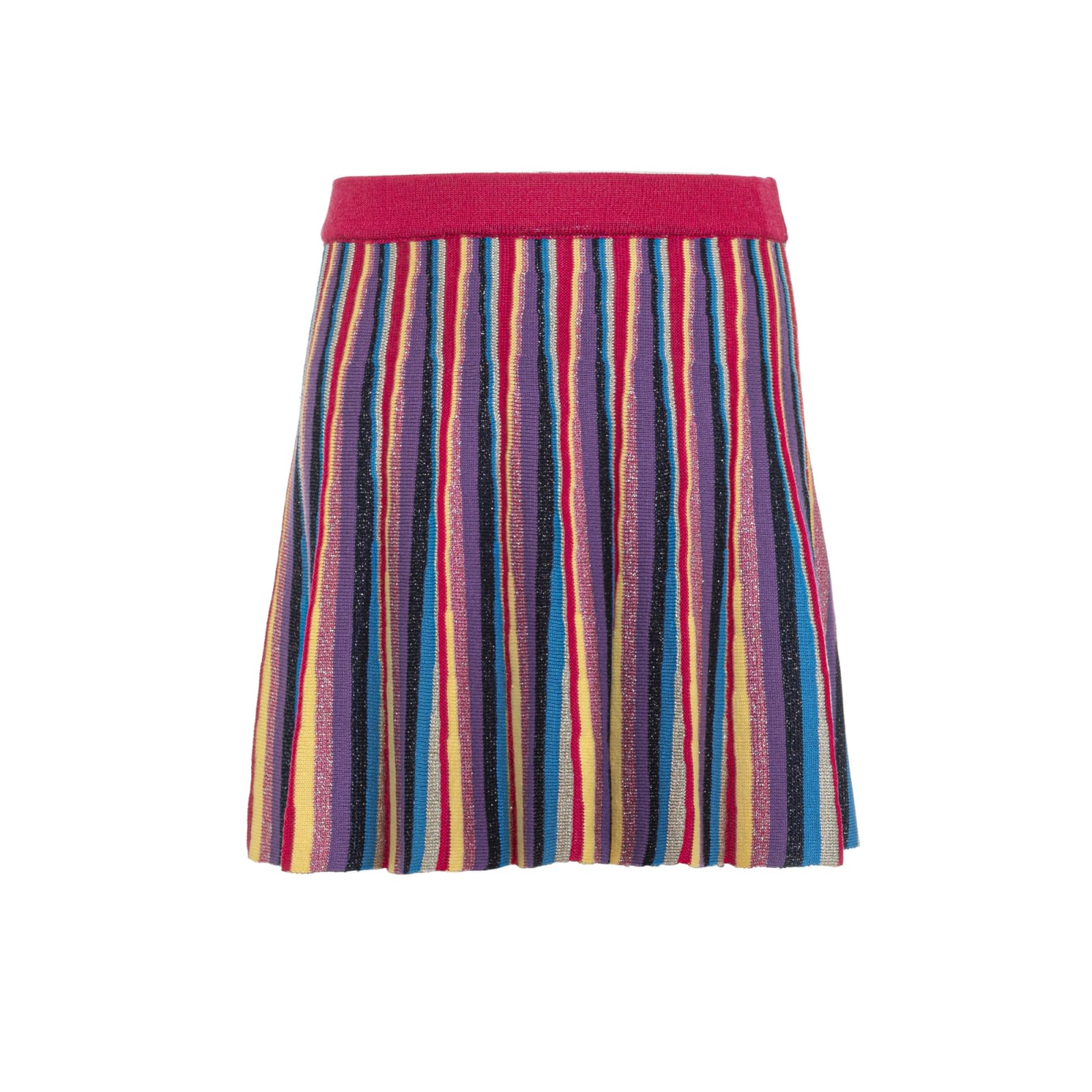 Missoni Multicoloured Laminated Knit Mini Skirt In Multicolor