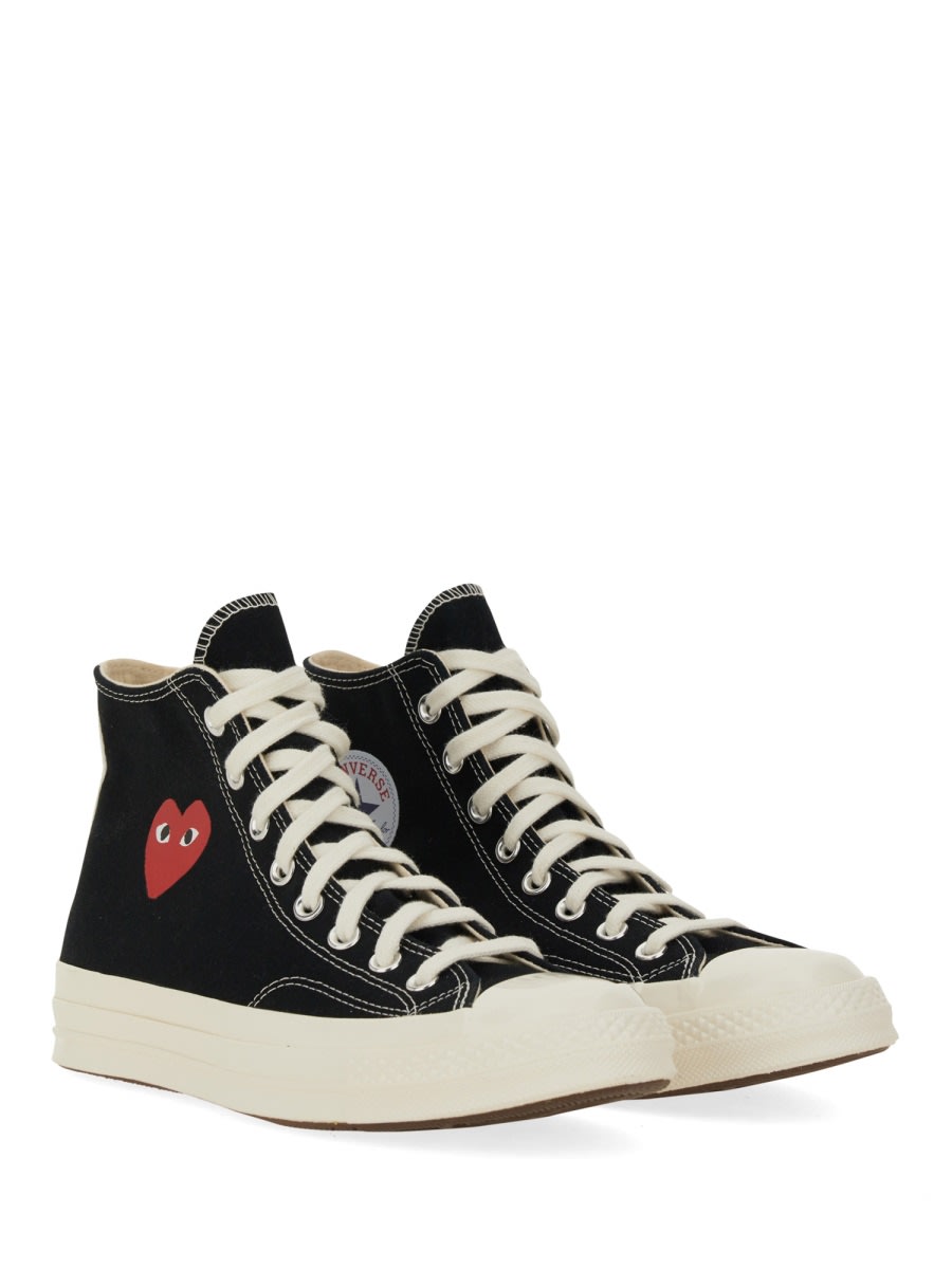 Comme Des Garçons Play Sneaker Con Logo In Black