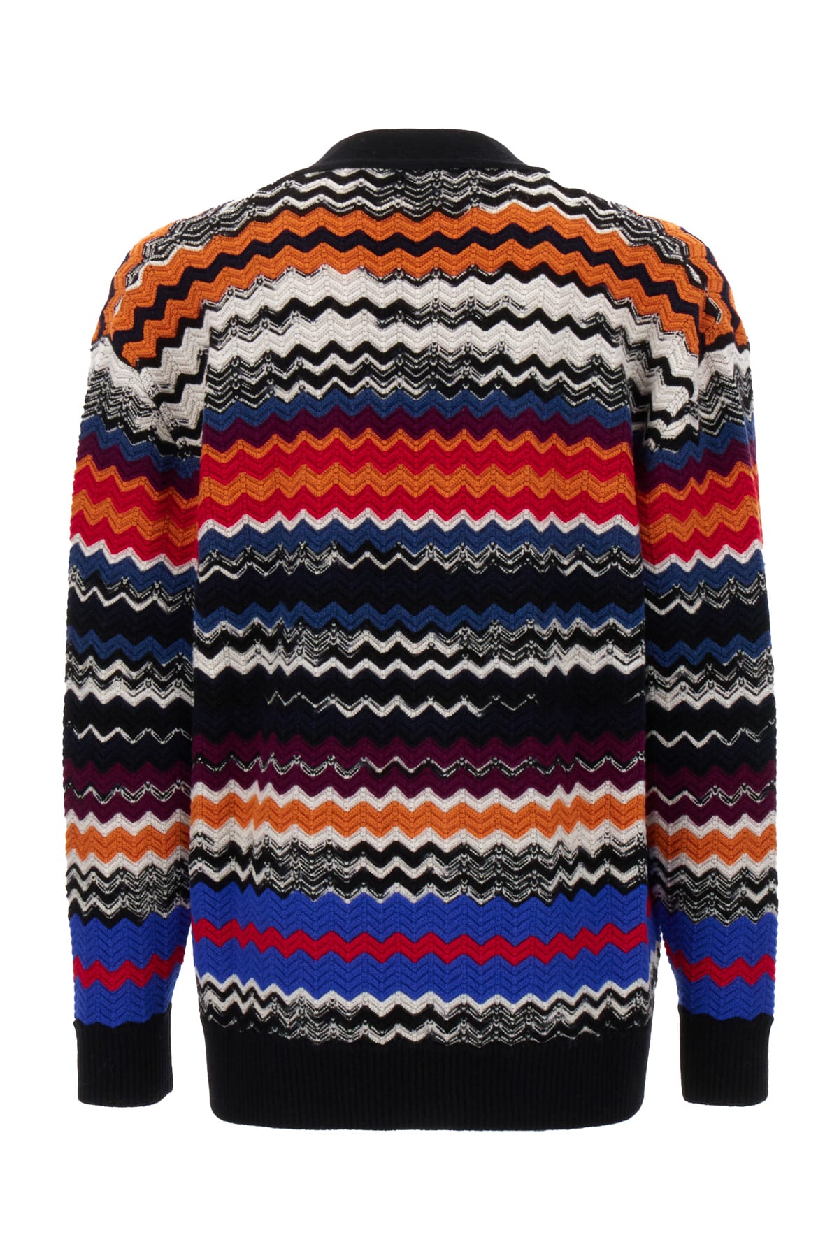 MISSONI EMBROIDERED STRETCH WOOL BLEND CARDIGAN 