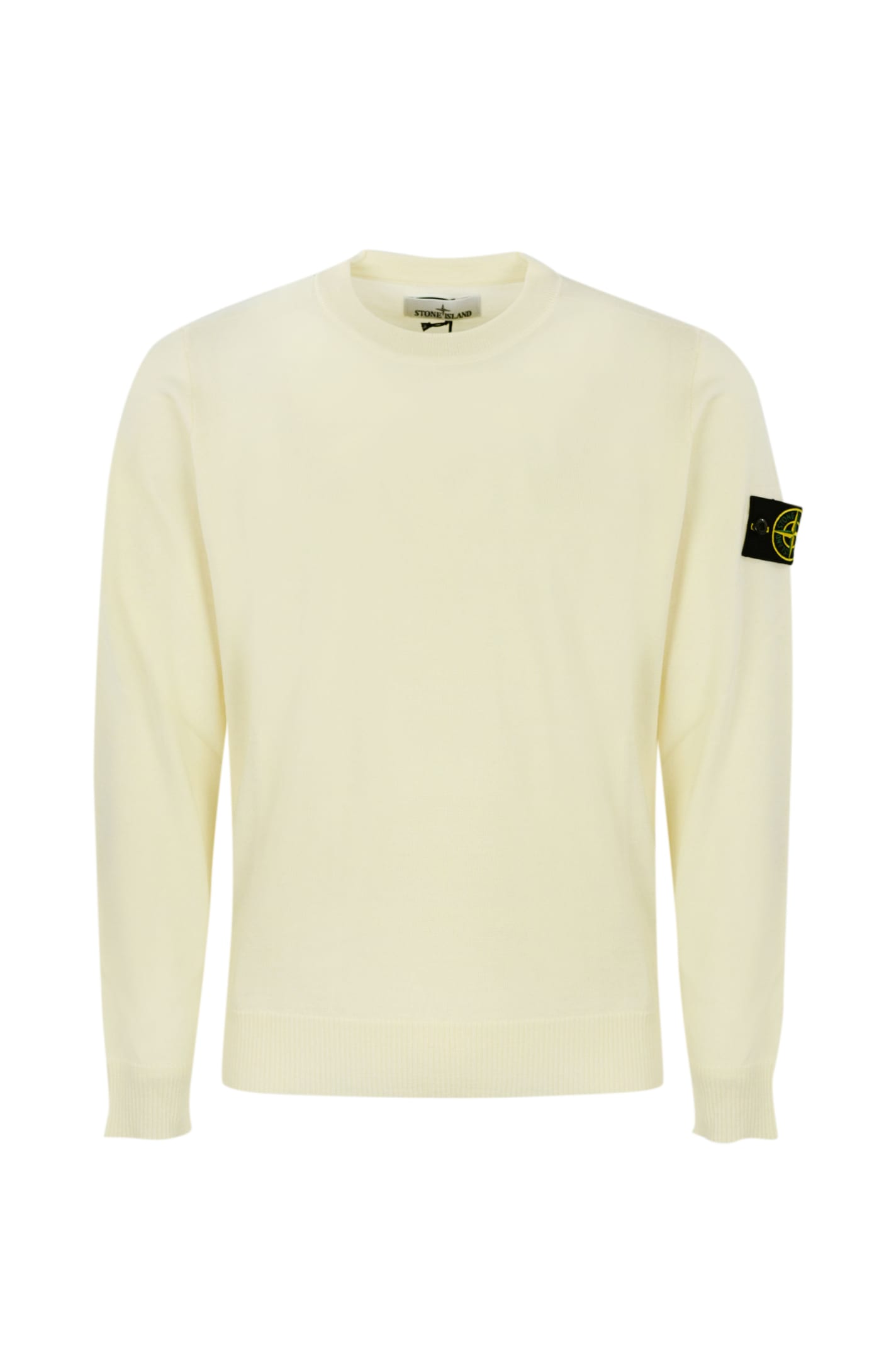 Shop Stone Island 510c4 Wool Sweater In Natural