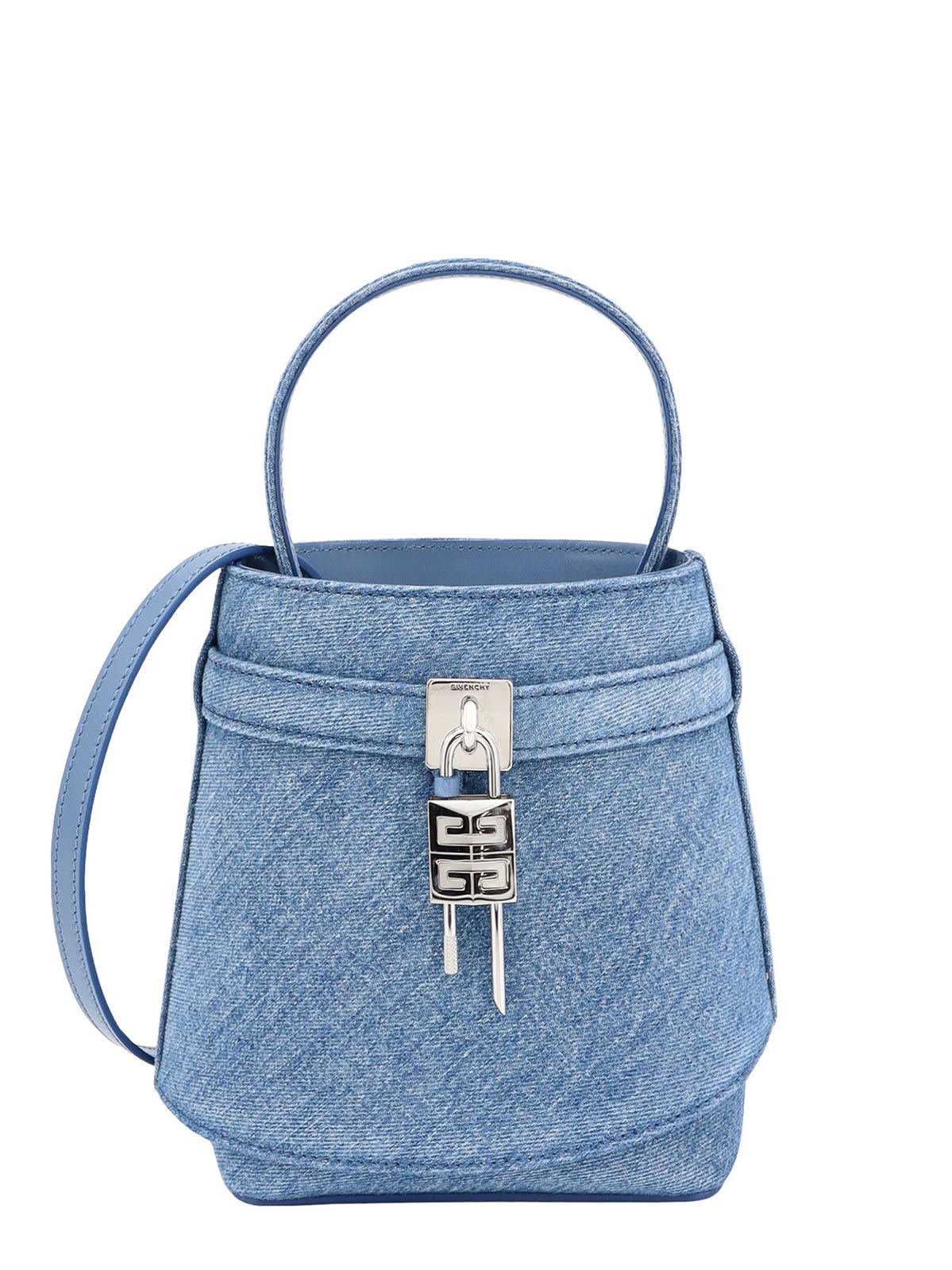 Shop Givenchy 4g Shark Lock Bucket Bag In Blue