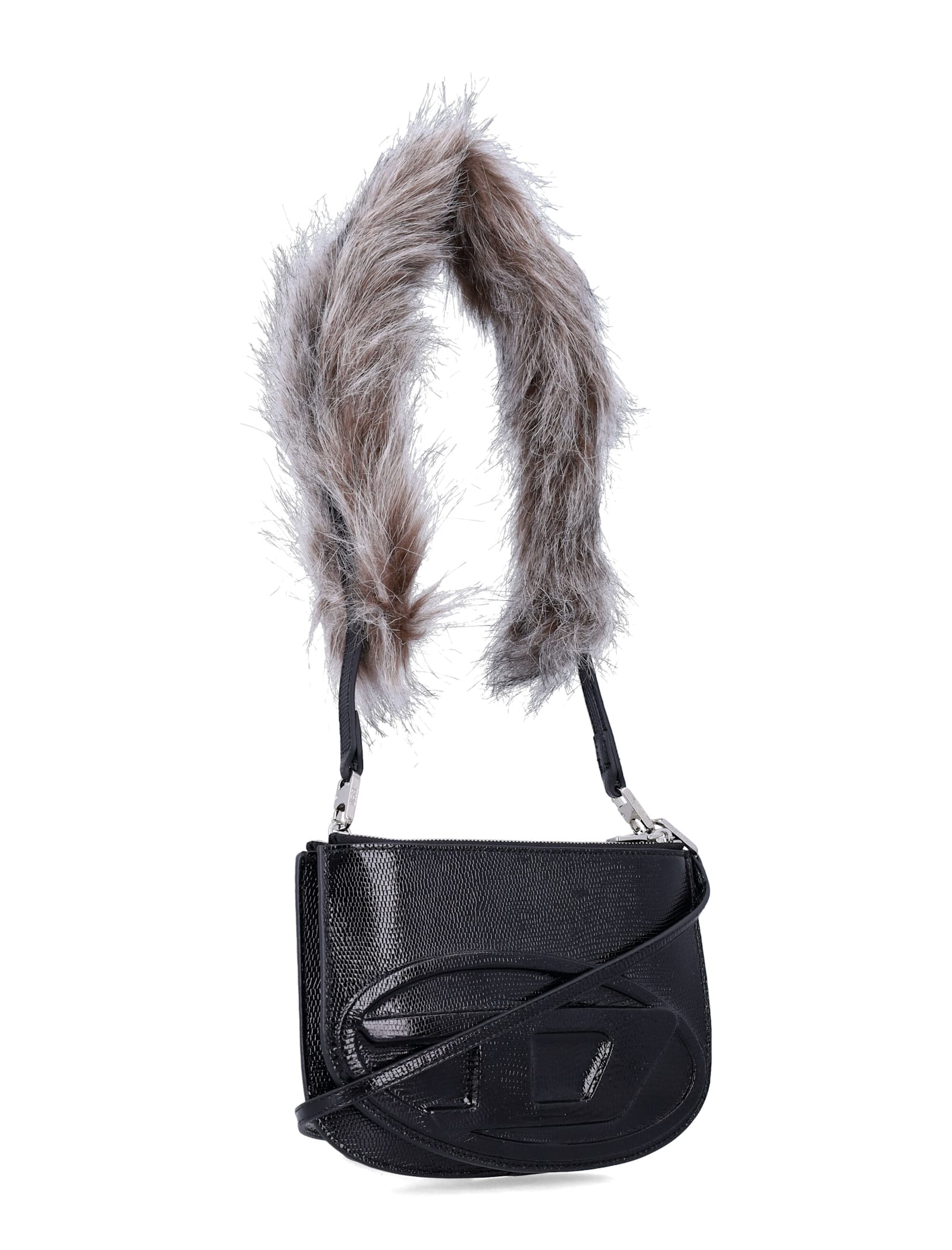 Diesel 1dr Twin Leather Shoulder Bag In Black