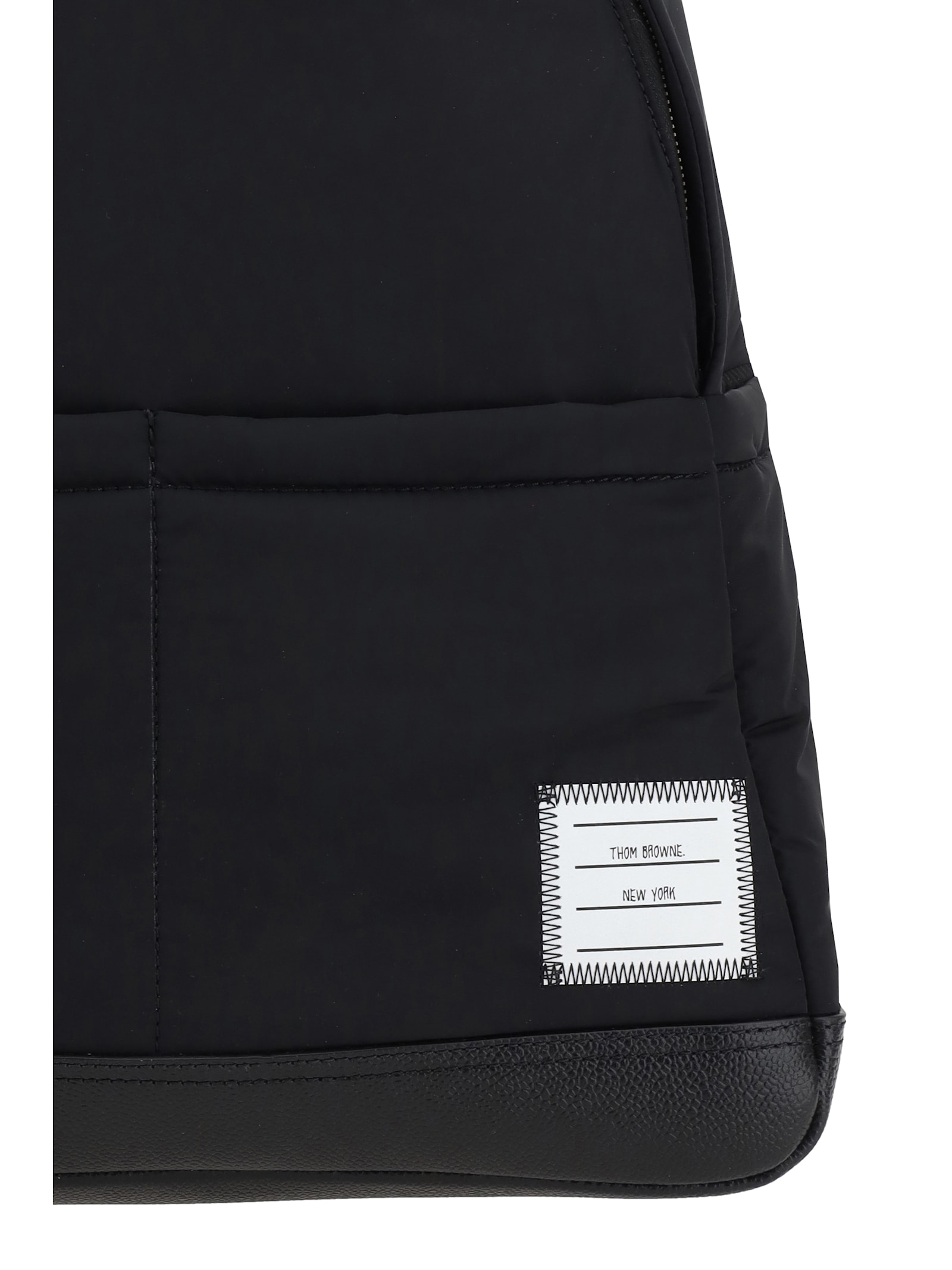 Thom Browne Black Poly Twill Multipocket Backpack In Black