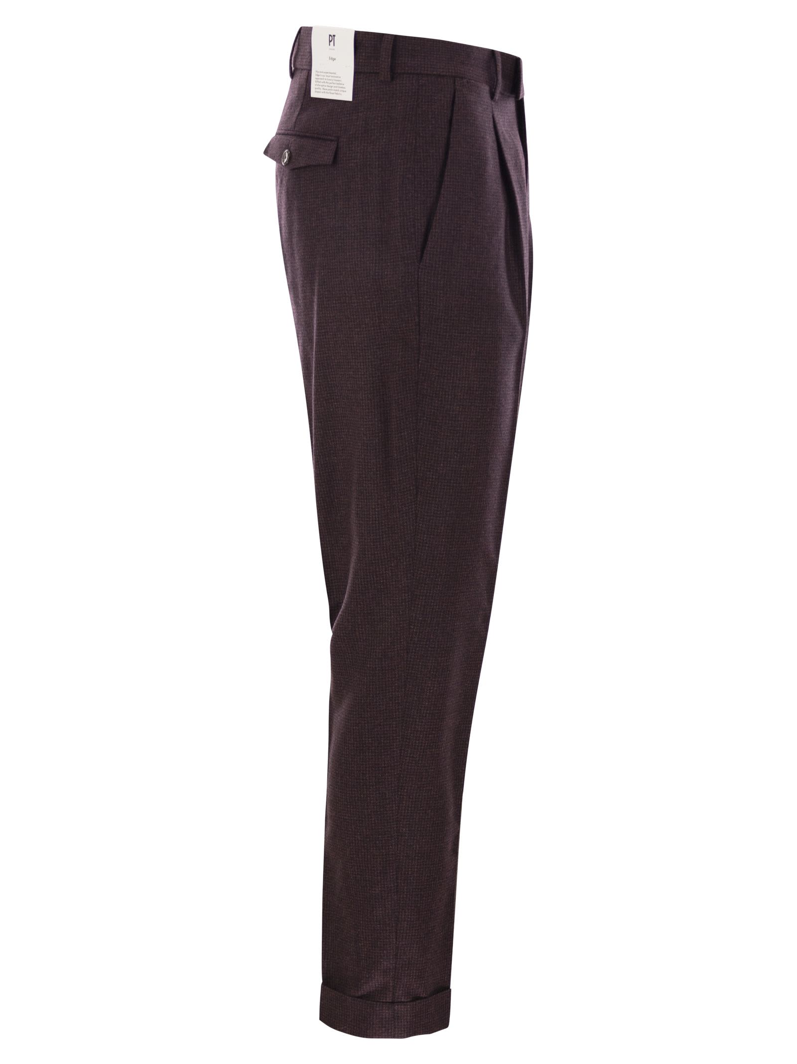 Shop Pt Torino Rebel - Wool Trousers In Bordeaux