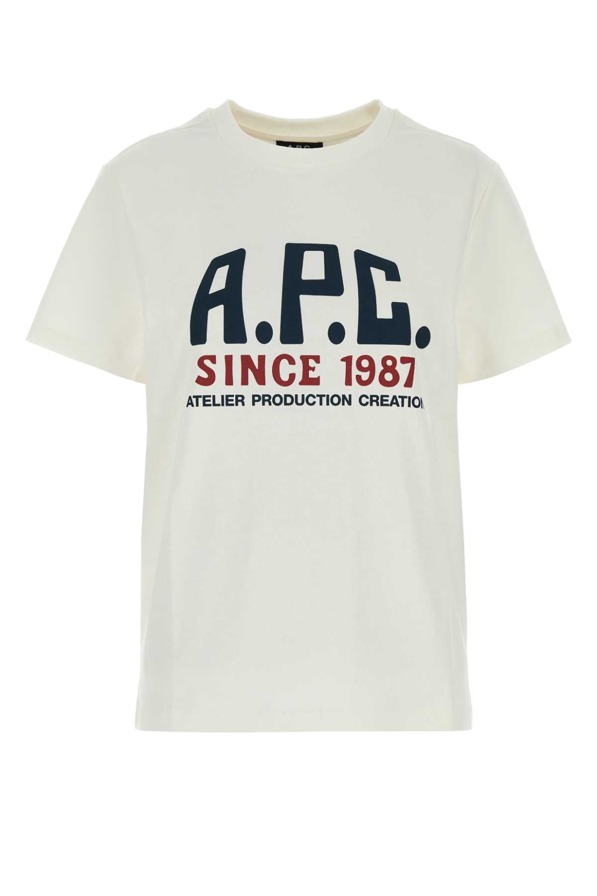 Shop Apc White Cotton T-shirt In Blanc