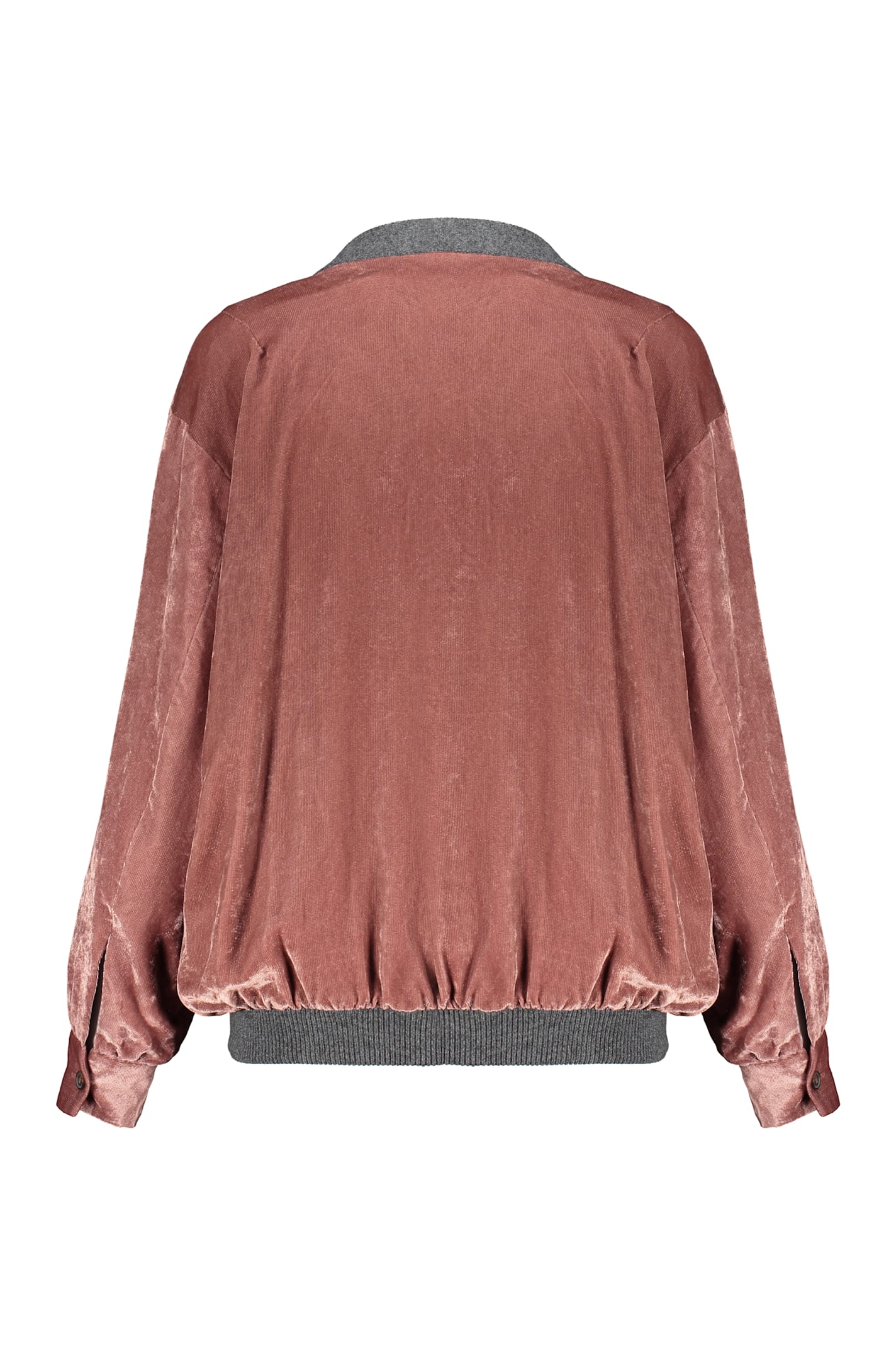 Fabiana Filippi Velvet Bomber Jacket In Pink