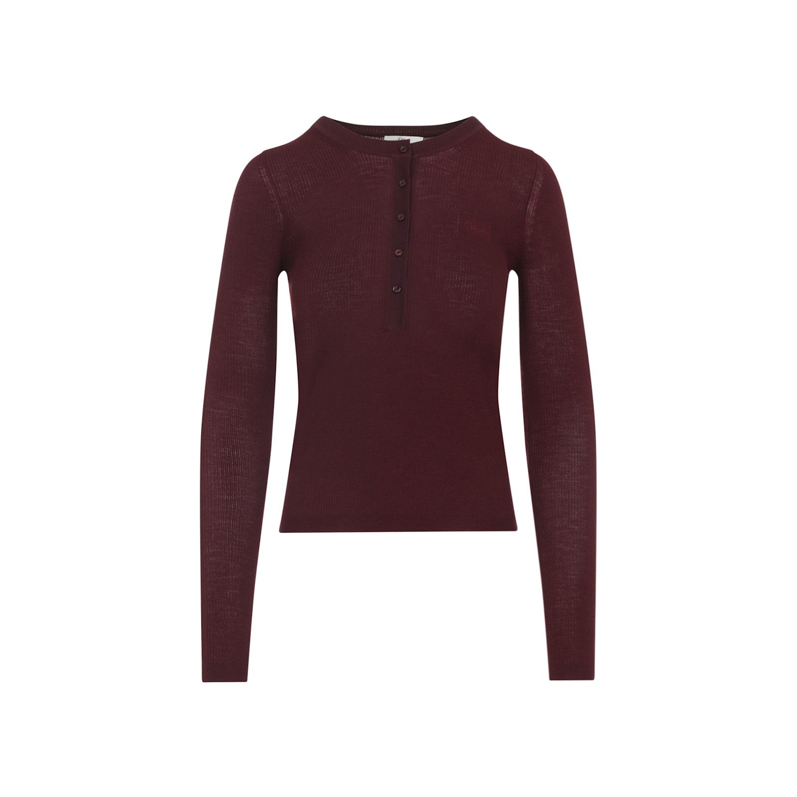 Chloé Burgundy Wool And Silk Pullover In Burgundy