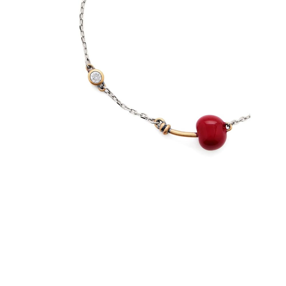 Marc Jacobs Cherry Crystal Slider Bracelet In Metallic