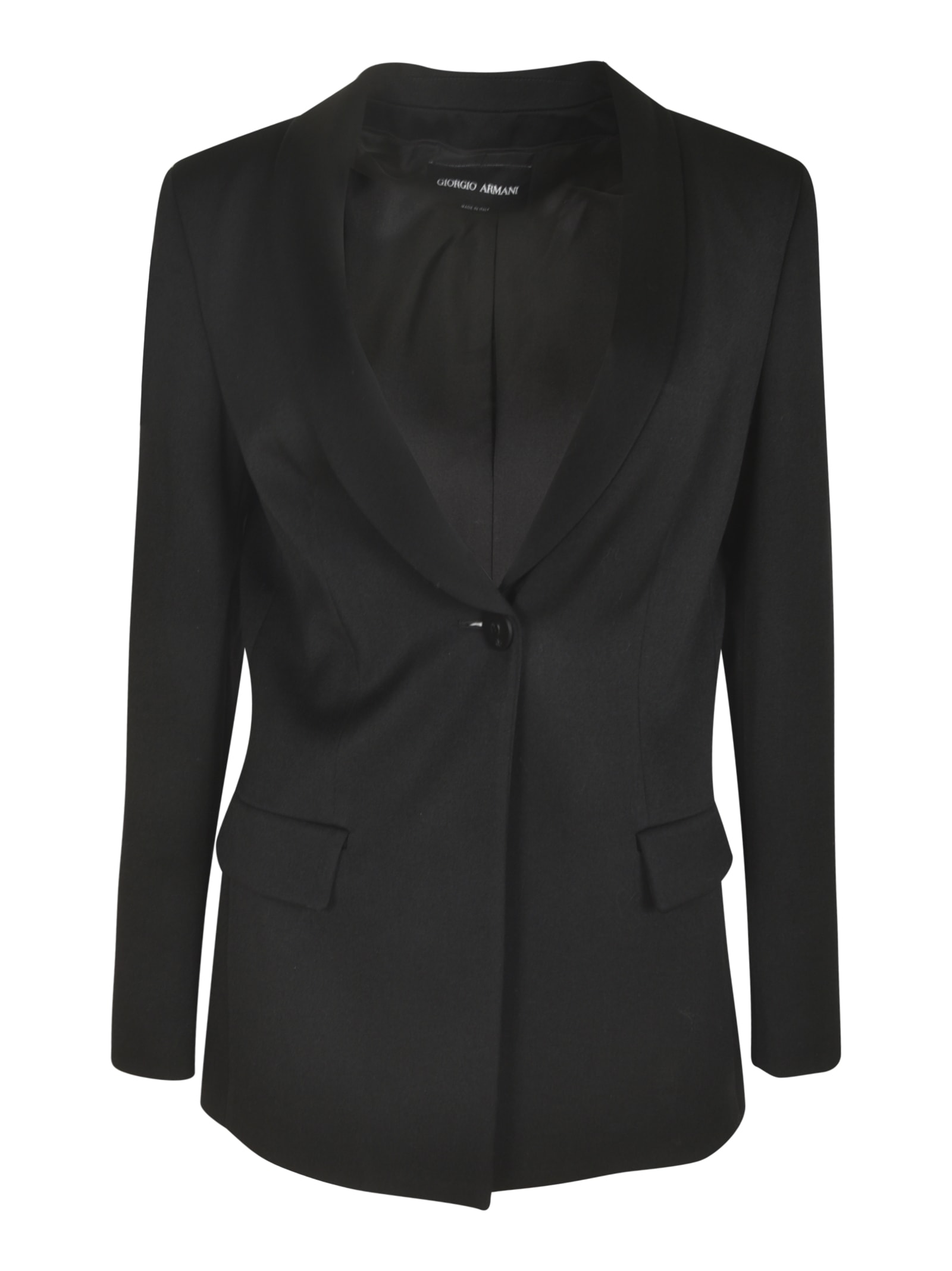 Shop Giorgio Armani Single Buttoned Plain Blazer In Night