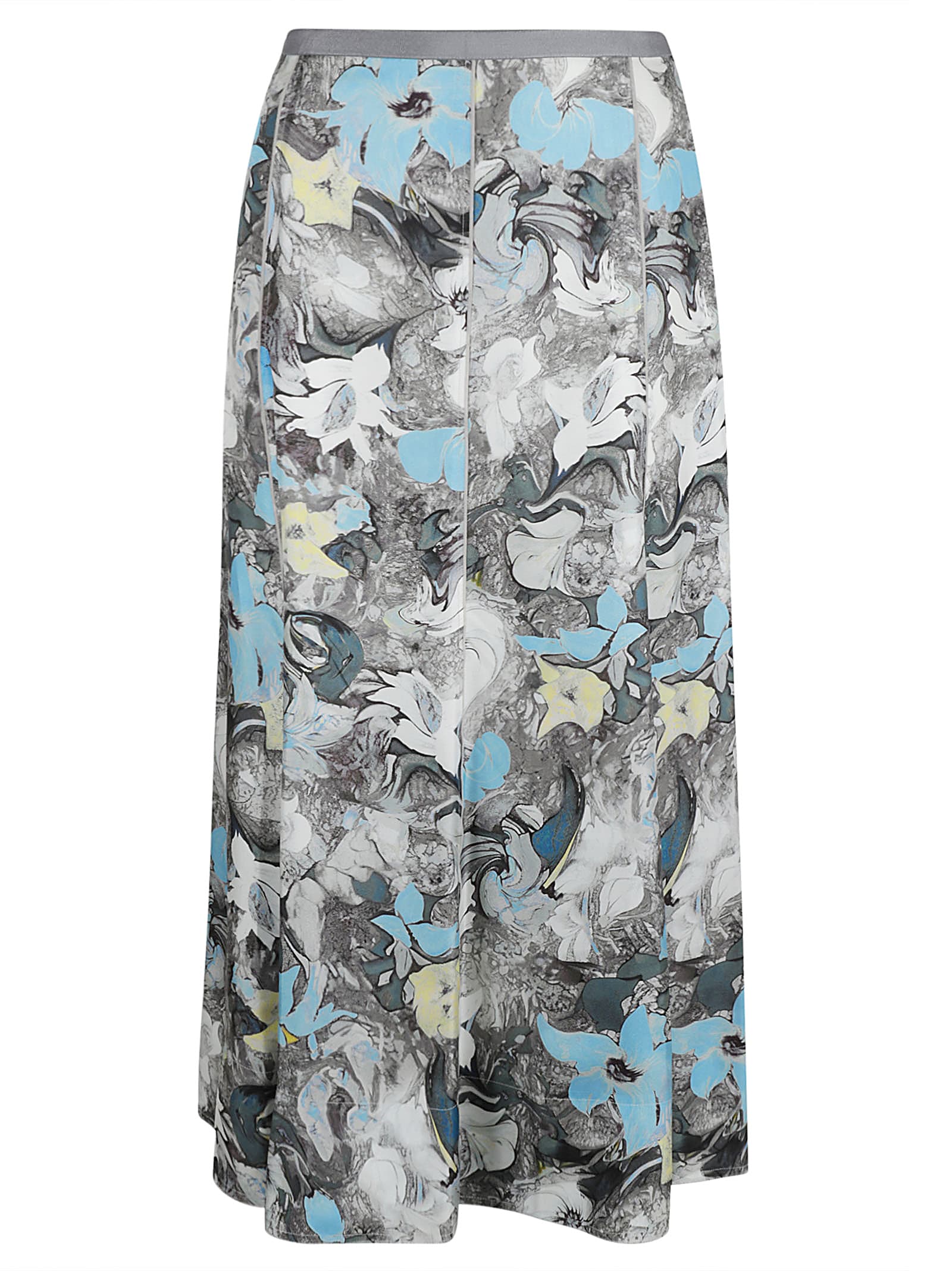 Printed Silk Twill Skirt