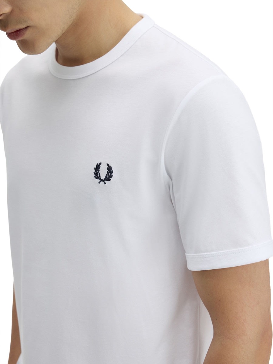 Fred Perry Classic Crew Neck Tee In White