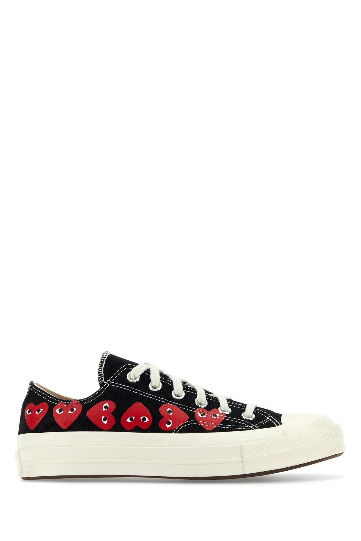 Comme des Garçons Play Black Canvas Comme Des Garçons X Converse Sneakers