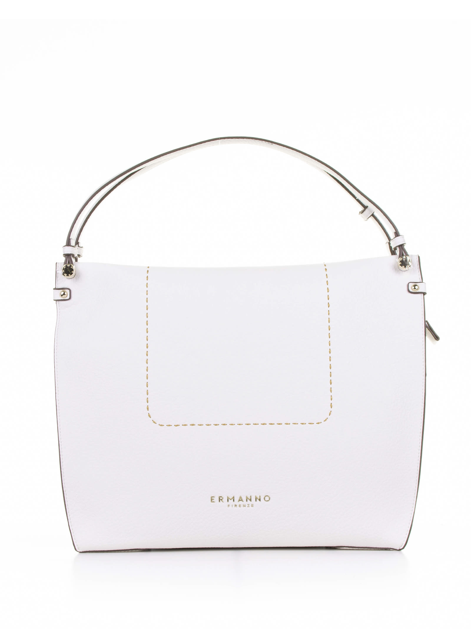 White Petra Shopping Bag In Leather