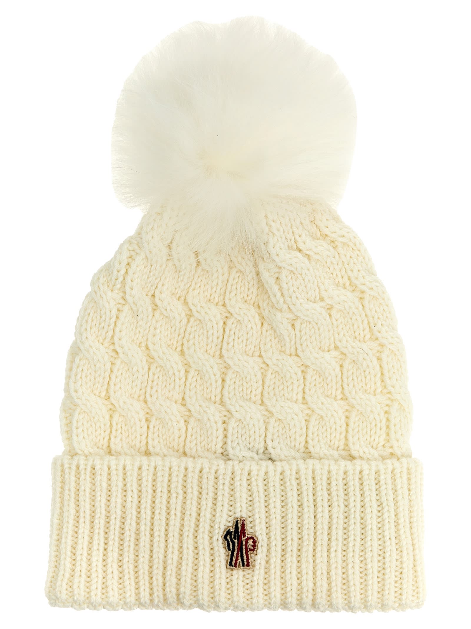 Shop Moncler Pom Pom Beanie In White