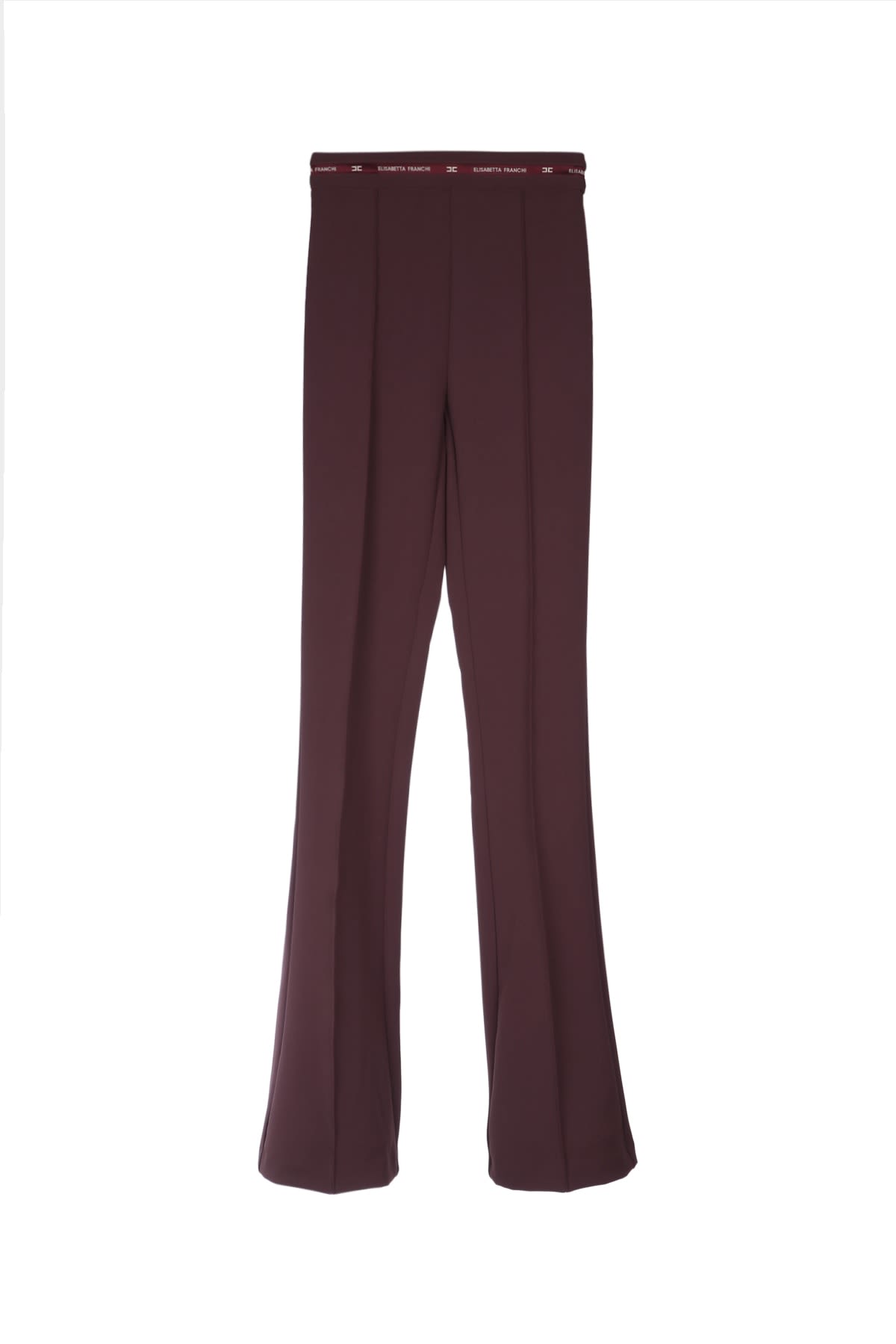 Elisabetta Franchi Tailored Jacket And Trouser Set In Burgundy